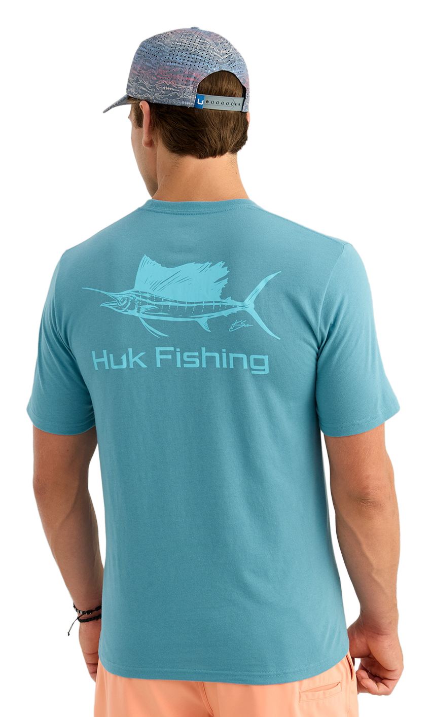 Image of Huk KC One Hit Sailfish Pocket Short-Sleeve T-Shirt - Aqua Haze