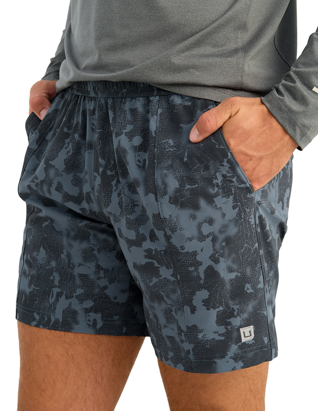 Image of Huk Airweight KC Printed Shorts - Stormy Blue Tideloom Camo