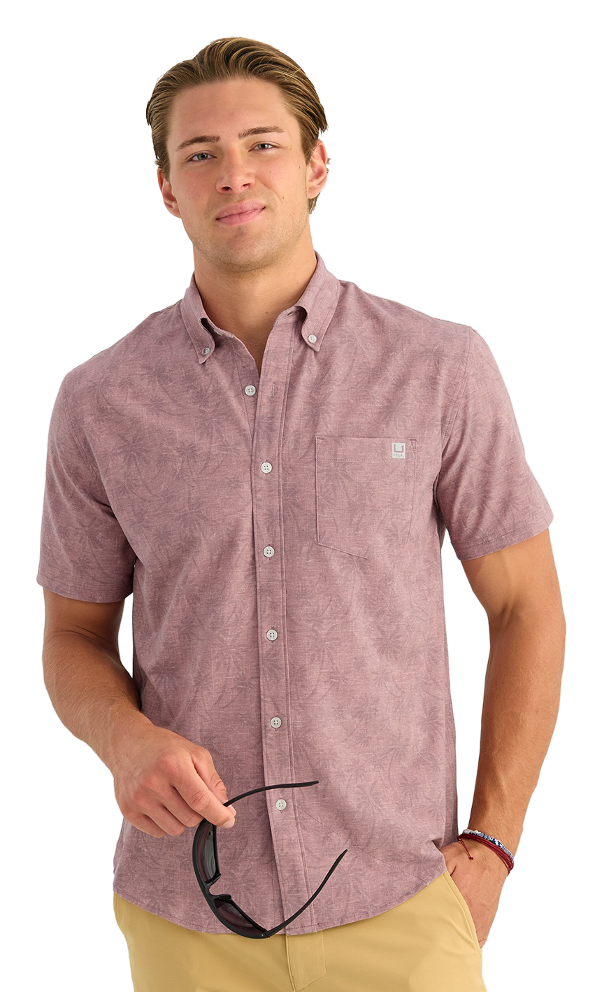 Image of Huk Kona KC Short-Sleeve Button-Down Shirt - Mauve