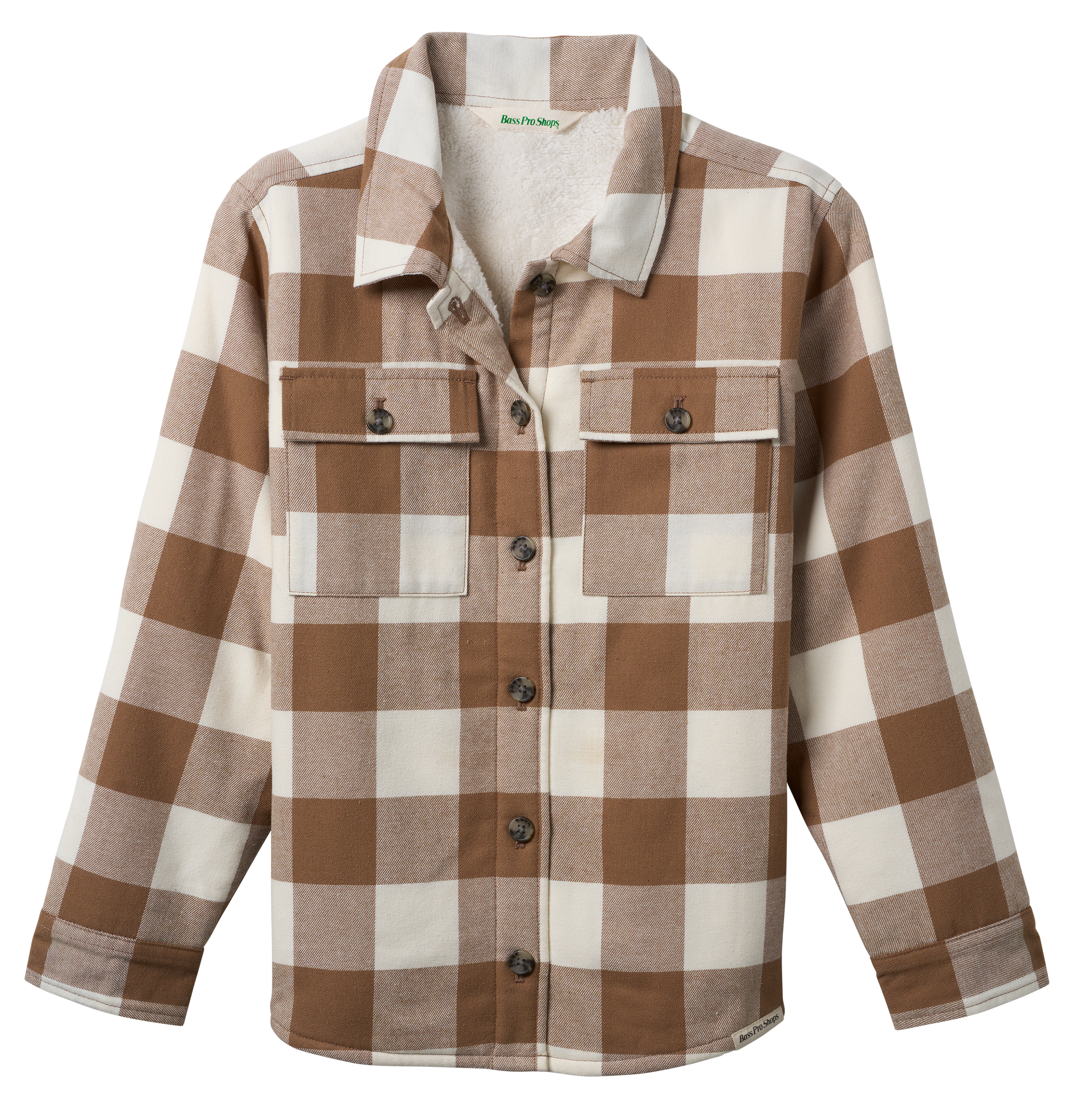 Image of Bass Pro Shops Sherpa-Lined Flannel Shirt Jacket for Kids