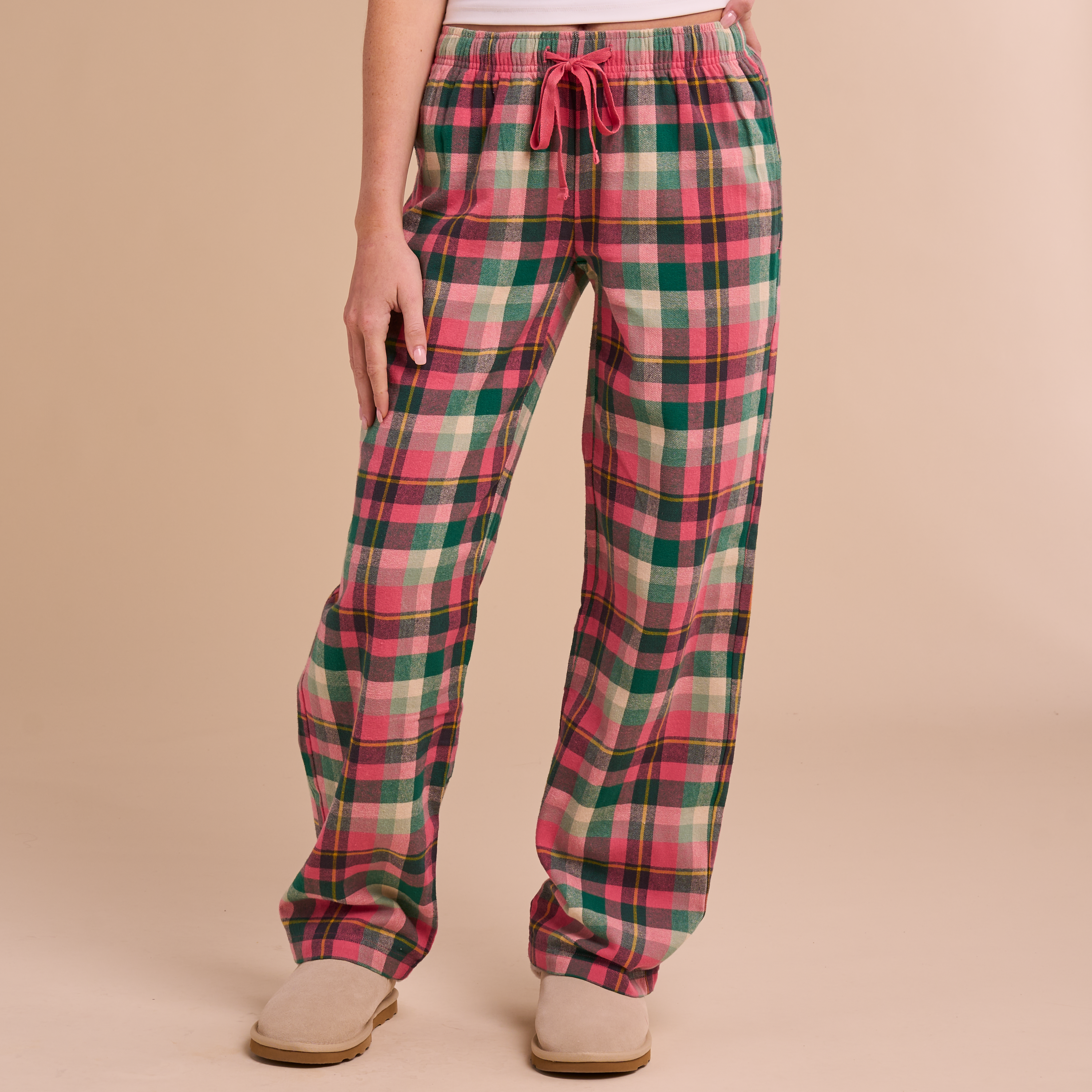 Image of Natural Reflections Pajama Pants - Tearose Plaid