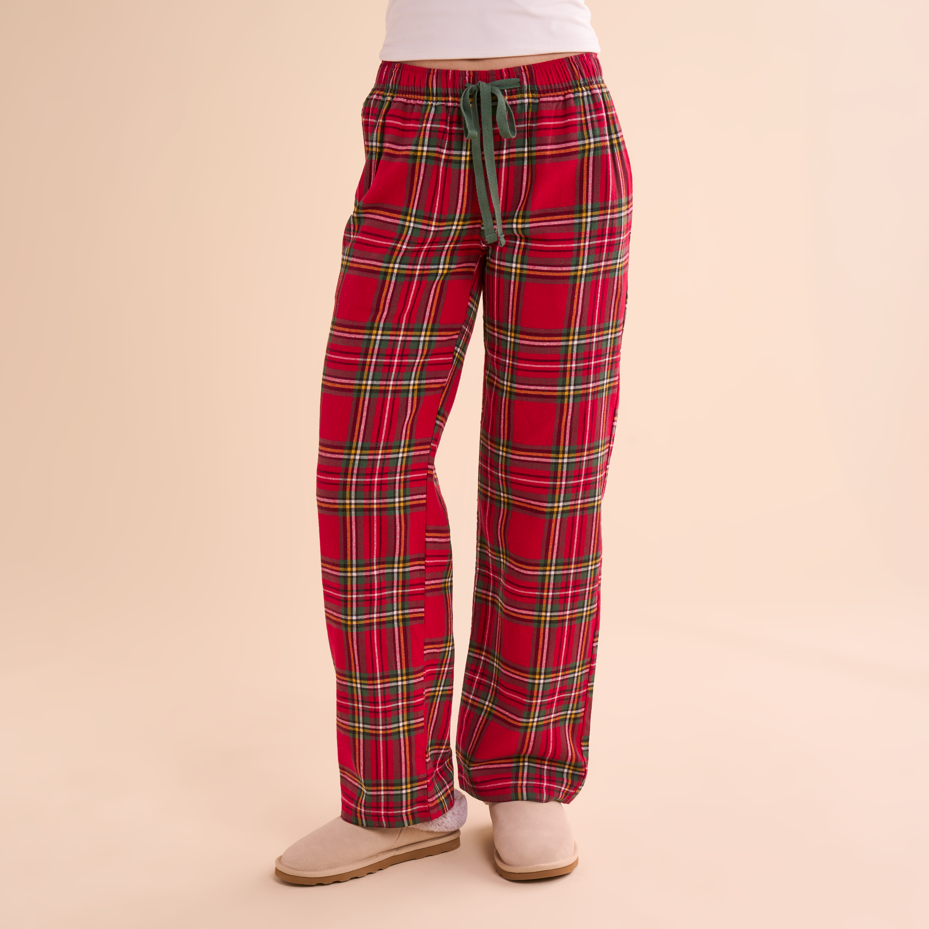 Image of Natural Reflections Pajama Pants - Chili Pepper Plaid
