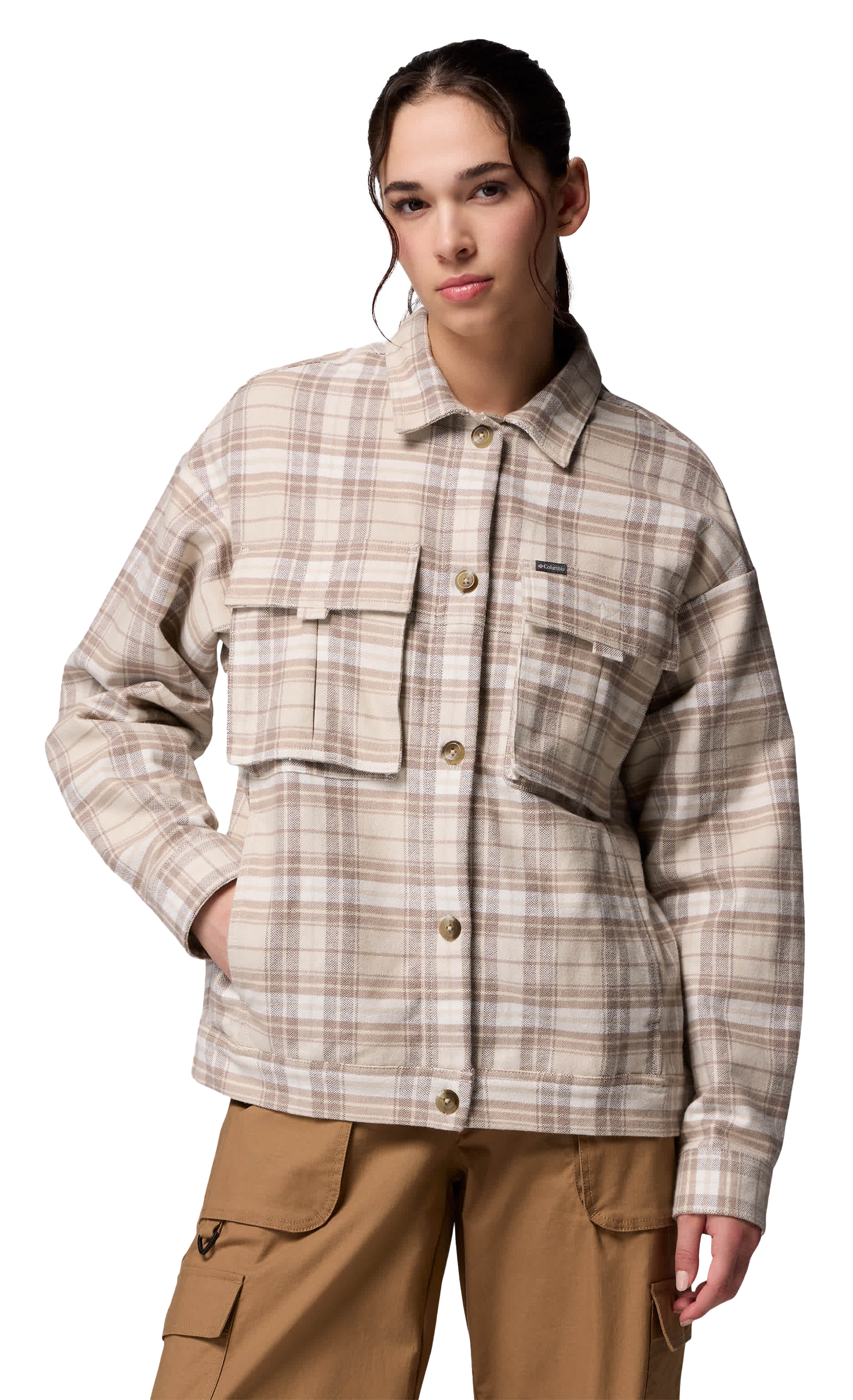 Image of Columbia Wildest Venture Shirt Jacket - Dark Stone Black Tartan - XXL