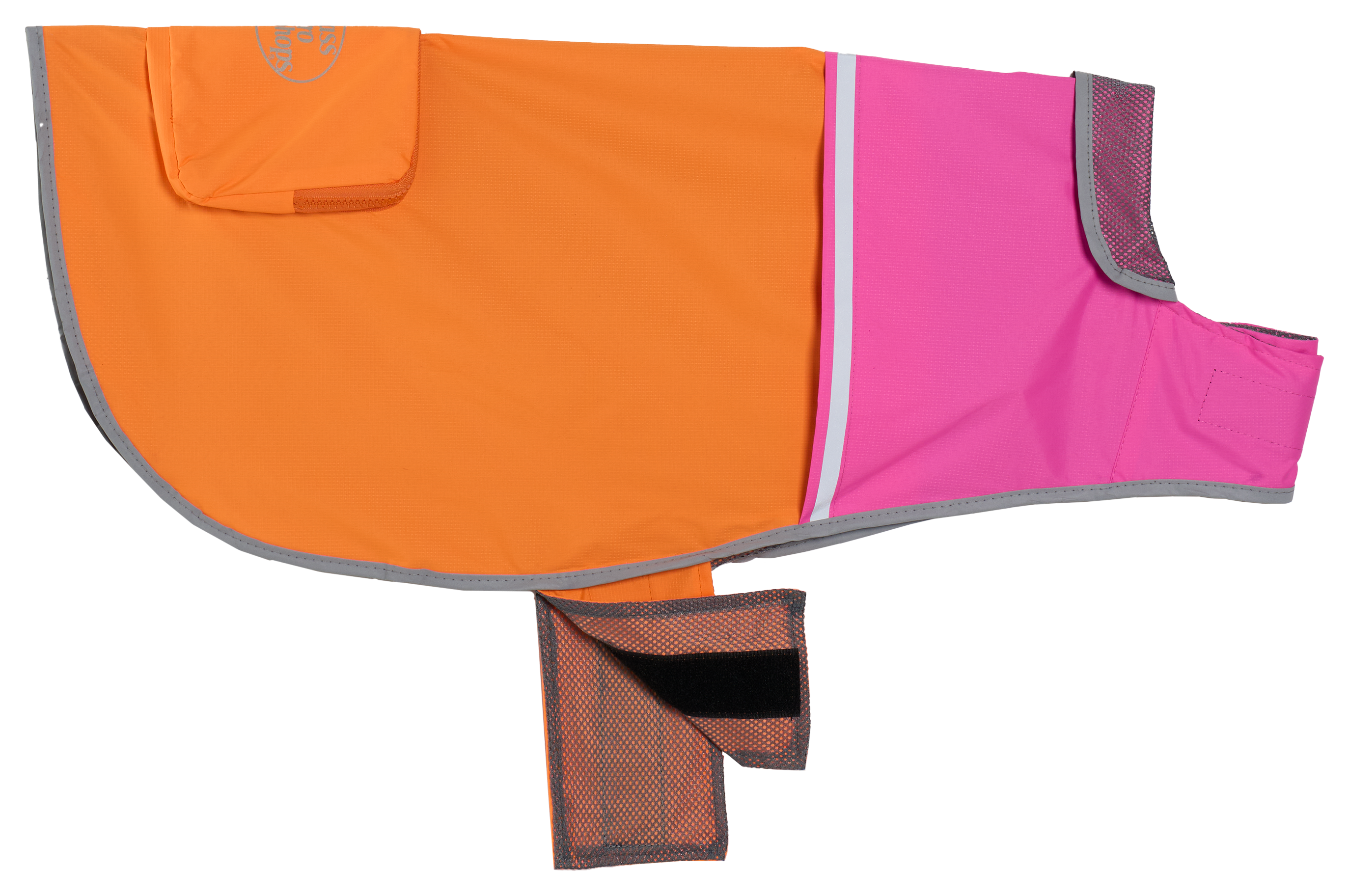 Image of Bass Pro Shops Reflective Raincoat for Dogs - Hot Pink/Orange - XS
