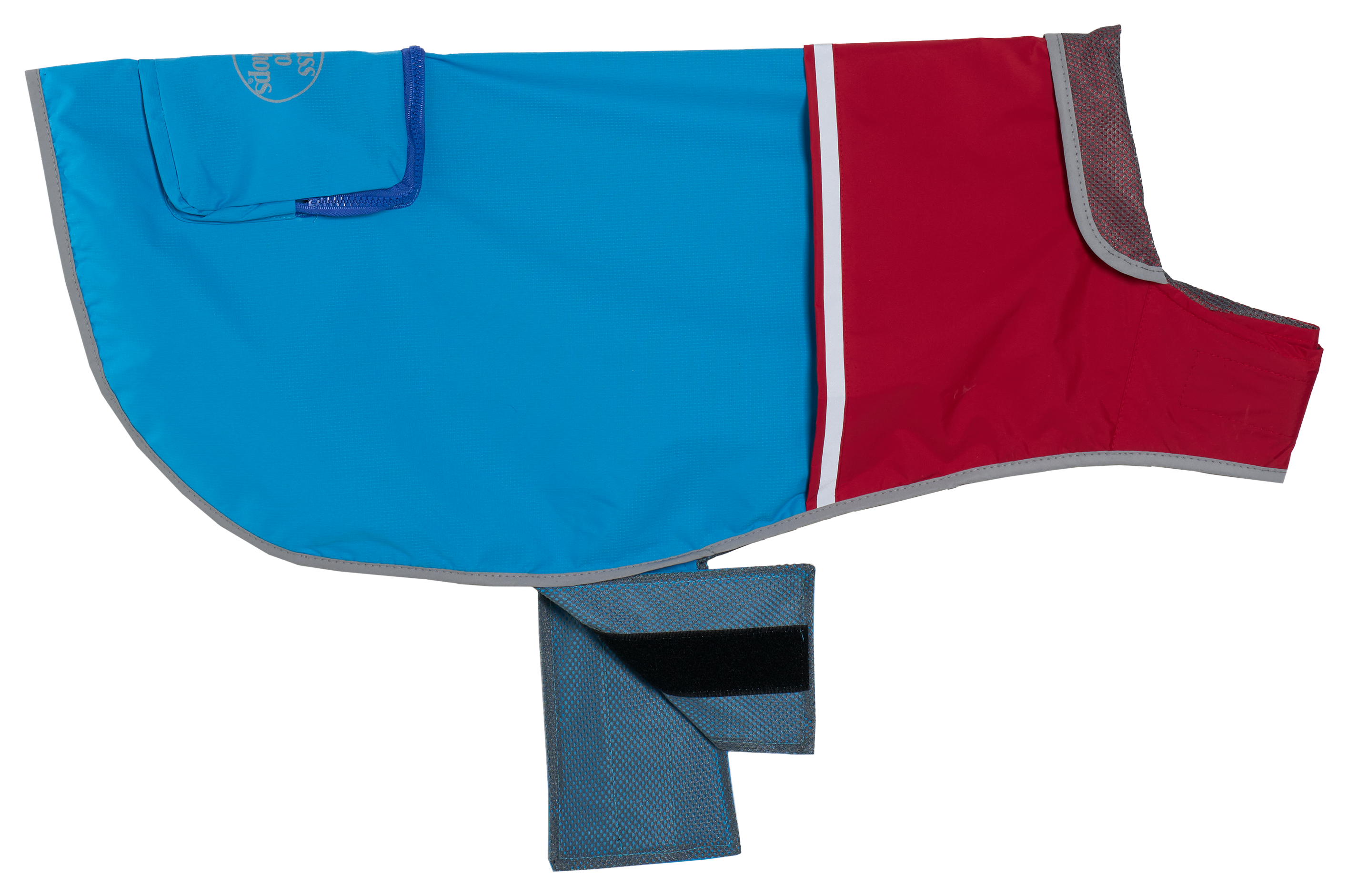 Image of Bass Pro Shops Reflective Raincoat for Dogs - Red/Blue - XS