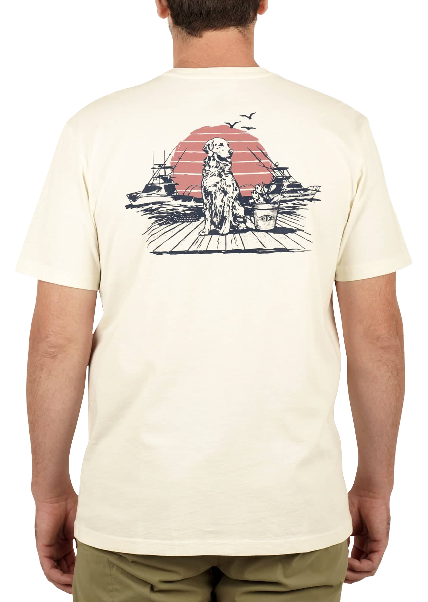 Image of AFTCO Bucket Fishing Short-Sleeve Pocket T-Shirt - Cream - XL