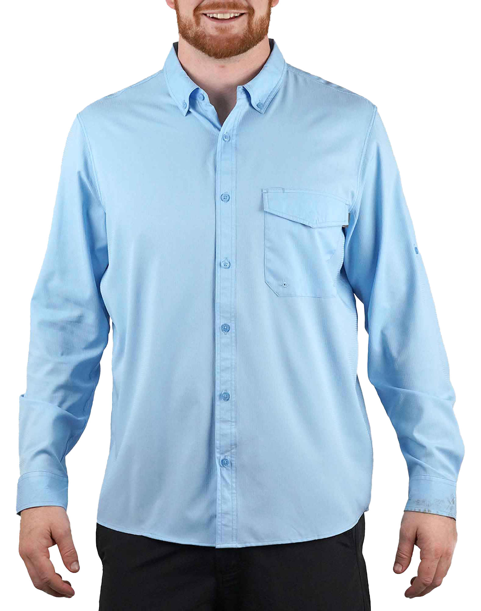 Image of AFTCO Palomar Tech Vented Long-Sleeve Fishing Shirt - Airy Blue - M