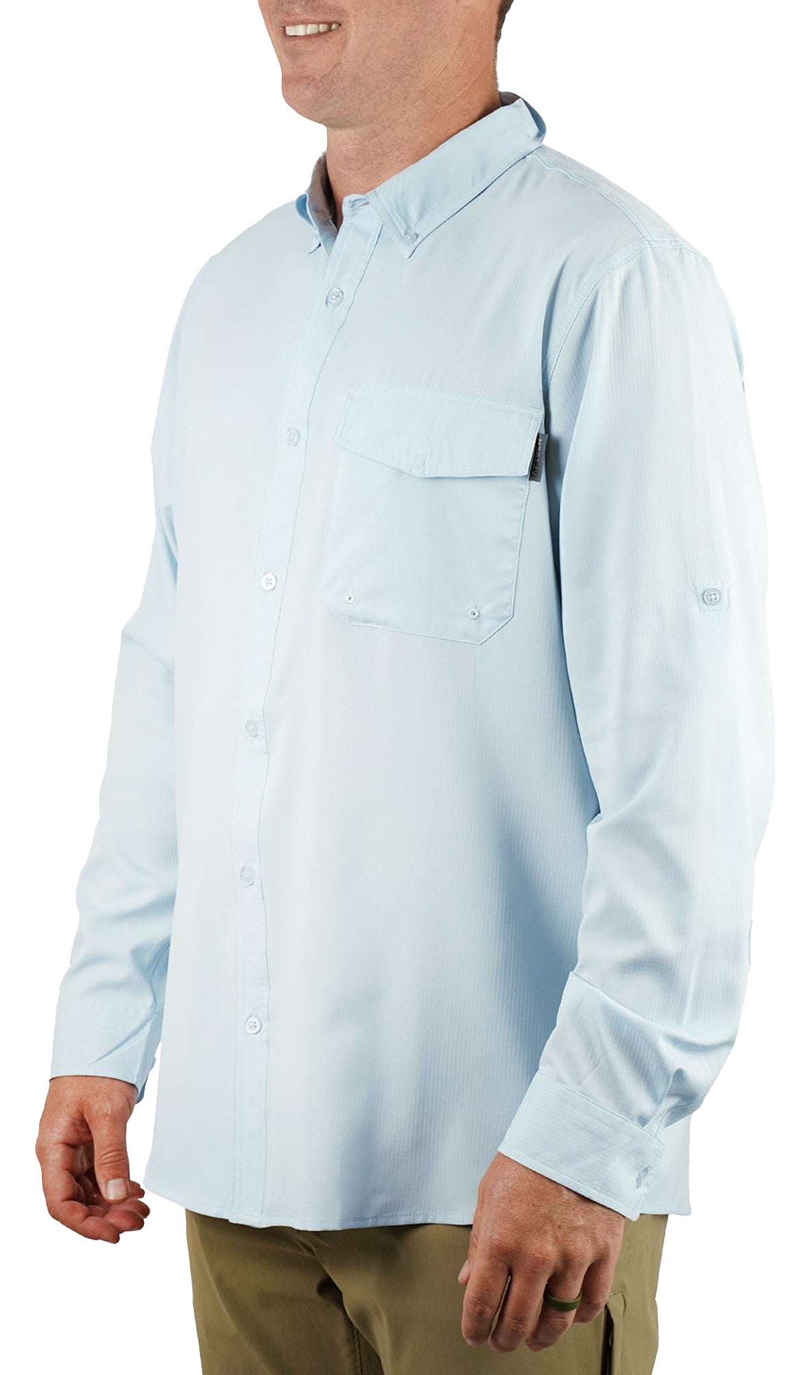 Image of AFTCO Palomar Tech Vented Long-Sleeve Fishing Shirt - Niagara Mist - S