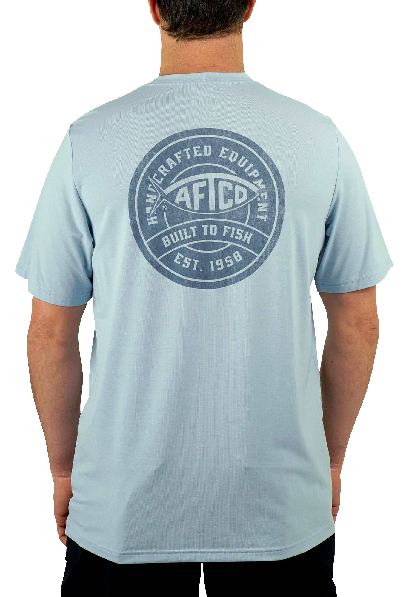 Image of AFTCO Ocean Bound Built to Fish Performance Short-Sleeve Shirt - Dusk Heather