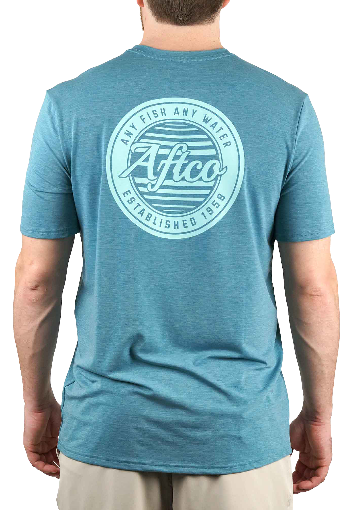 Image of AFTCO Ocean Bound Any Fish Performance Short-Sleeve Shirt - Arctic Heather