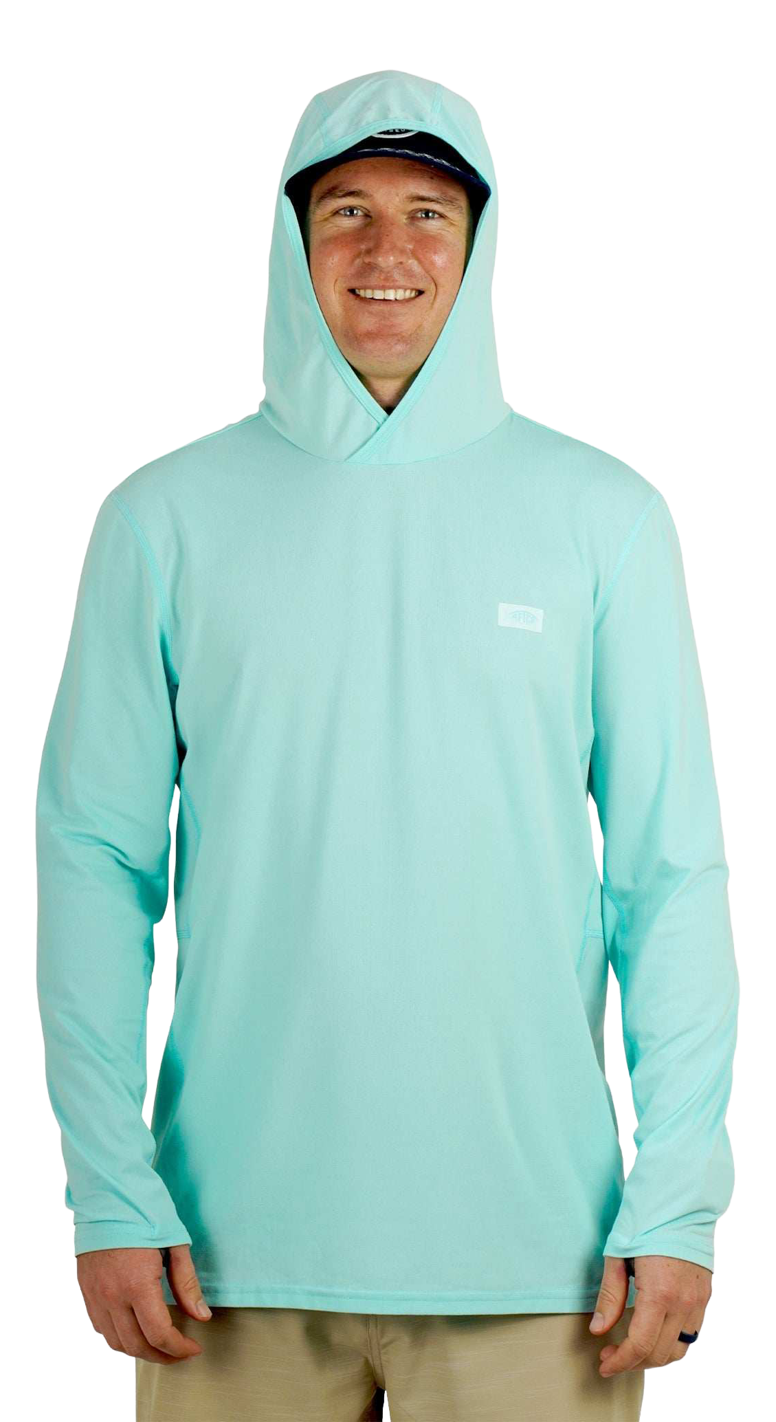 Image of AFTCO Air-O Mesh Hoodie - Shoreline Blue Heather