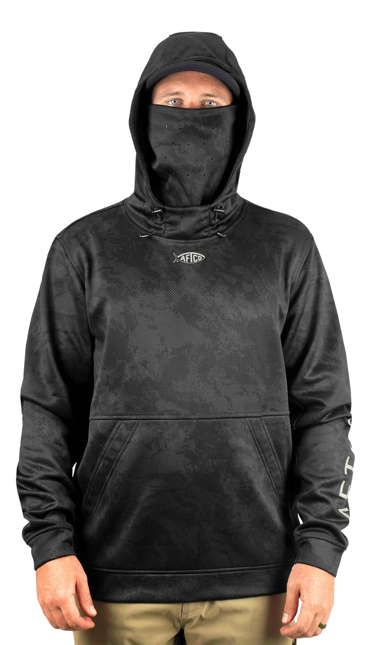 Image of AFTCO Reaper Tactical Camo Sweatshirt - Black Storm Camo
