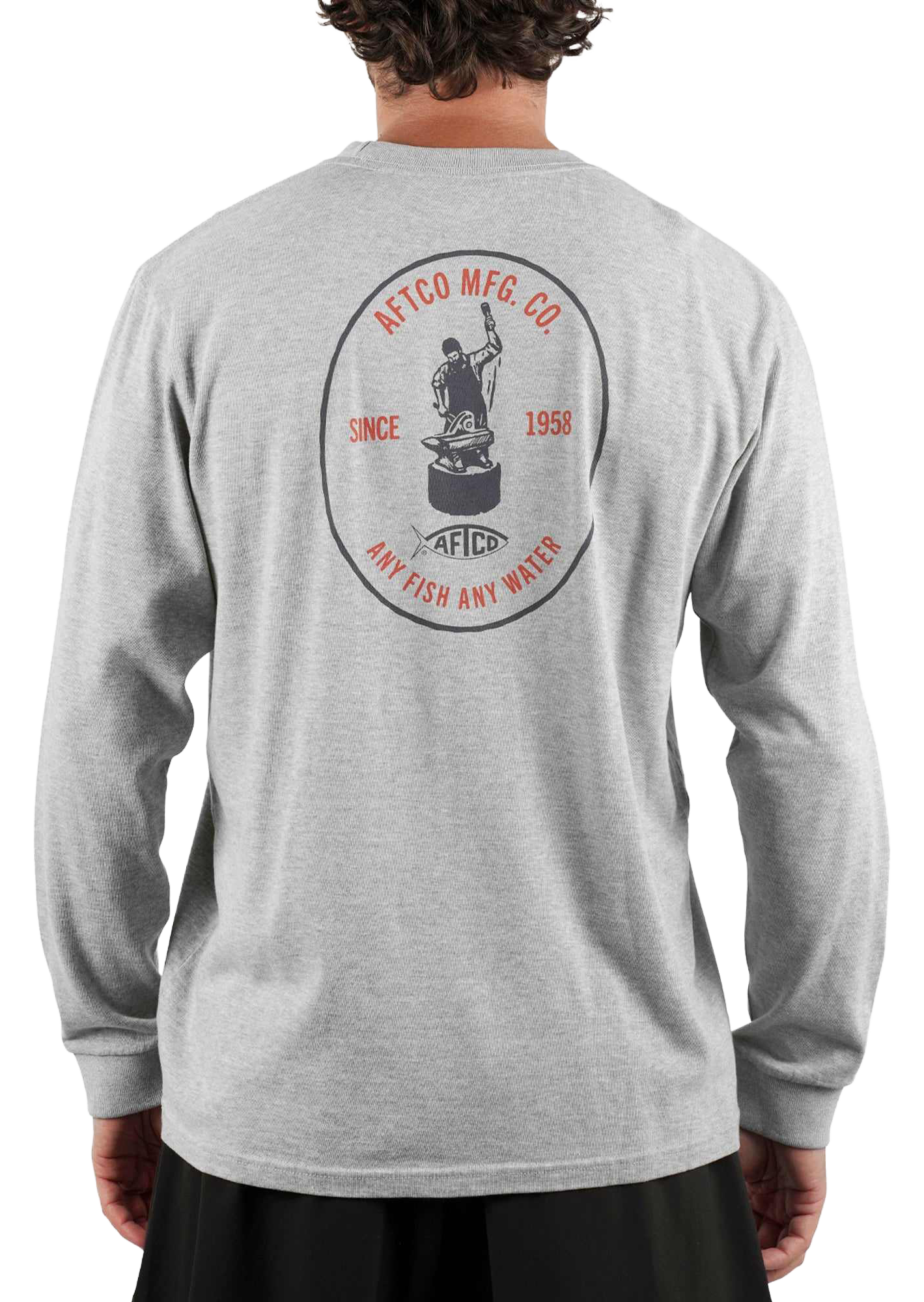 Image of AFTCO MFG Fishing Long-Sleeve T-Shirt - Athletic Heather - XL