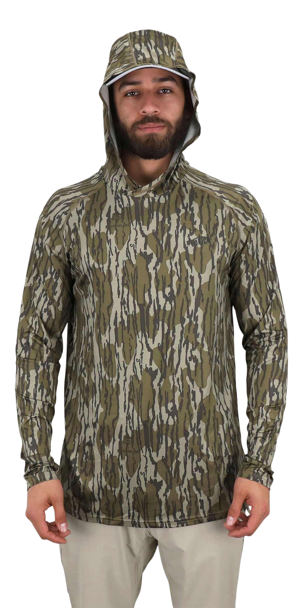 Image of AFTCO Mossy Oak Camo Performance Hoodie - Mossy Oak Bottomland - L