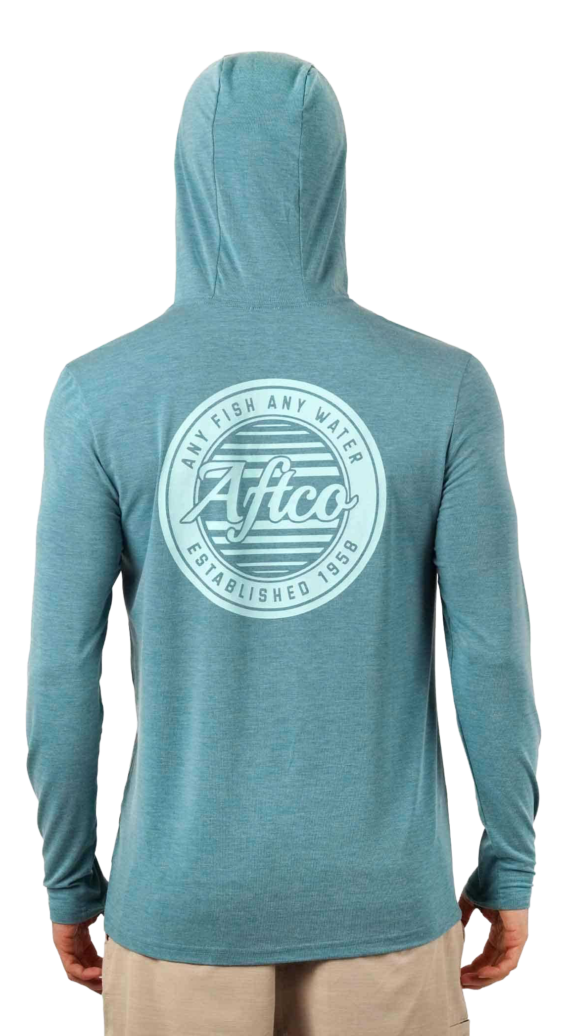 Image of AFTCO Ocean Bound Any Fish Sun Protection Hoodie - Arctic Heather