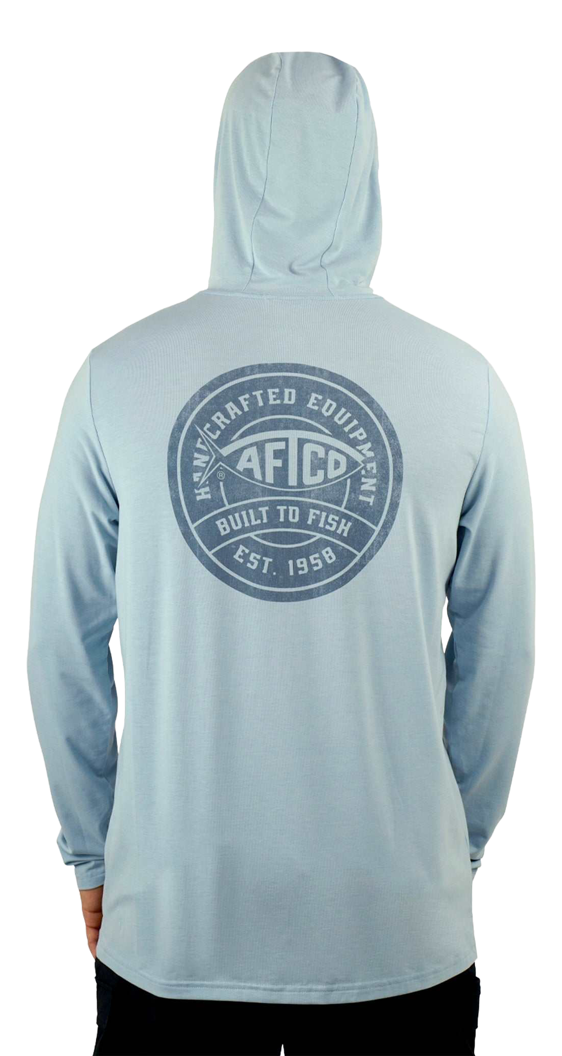 Image of AFTCO Ocean Bound Built to Fish Sun Protection Hoodie - Dusk Heather