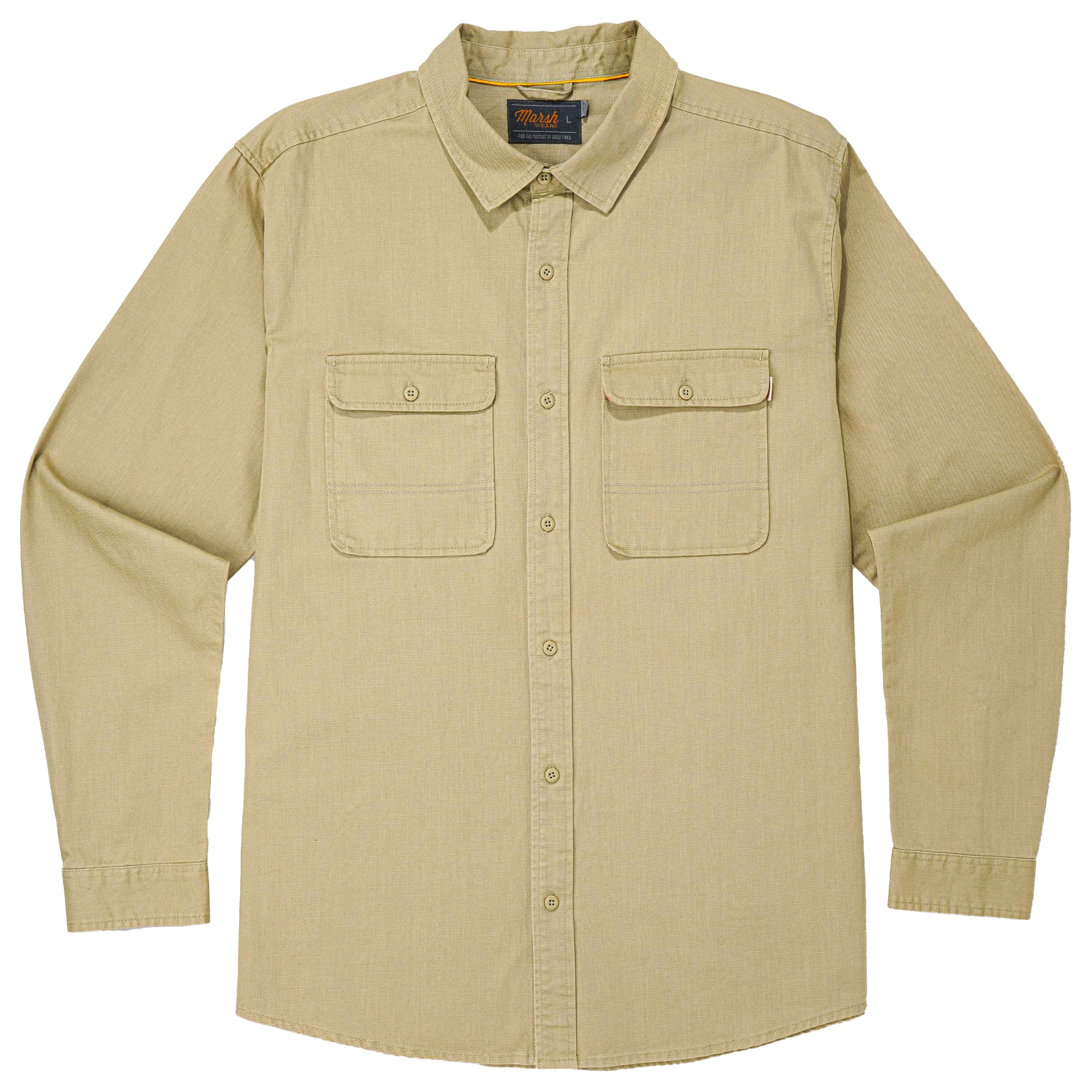 Image of Marsh Wear South End Button-Up Long-Sleeve Shirt - Slate Green