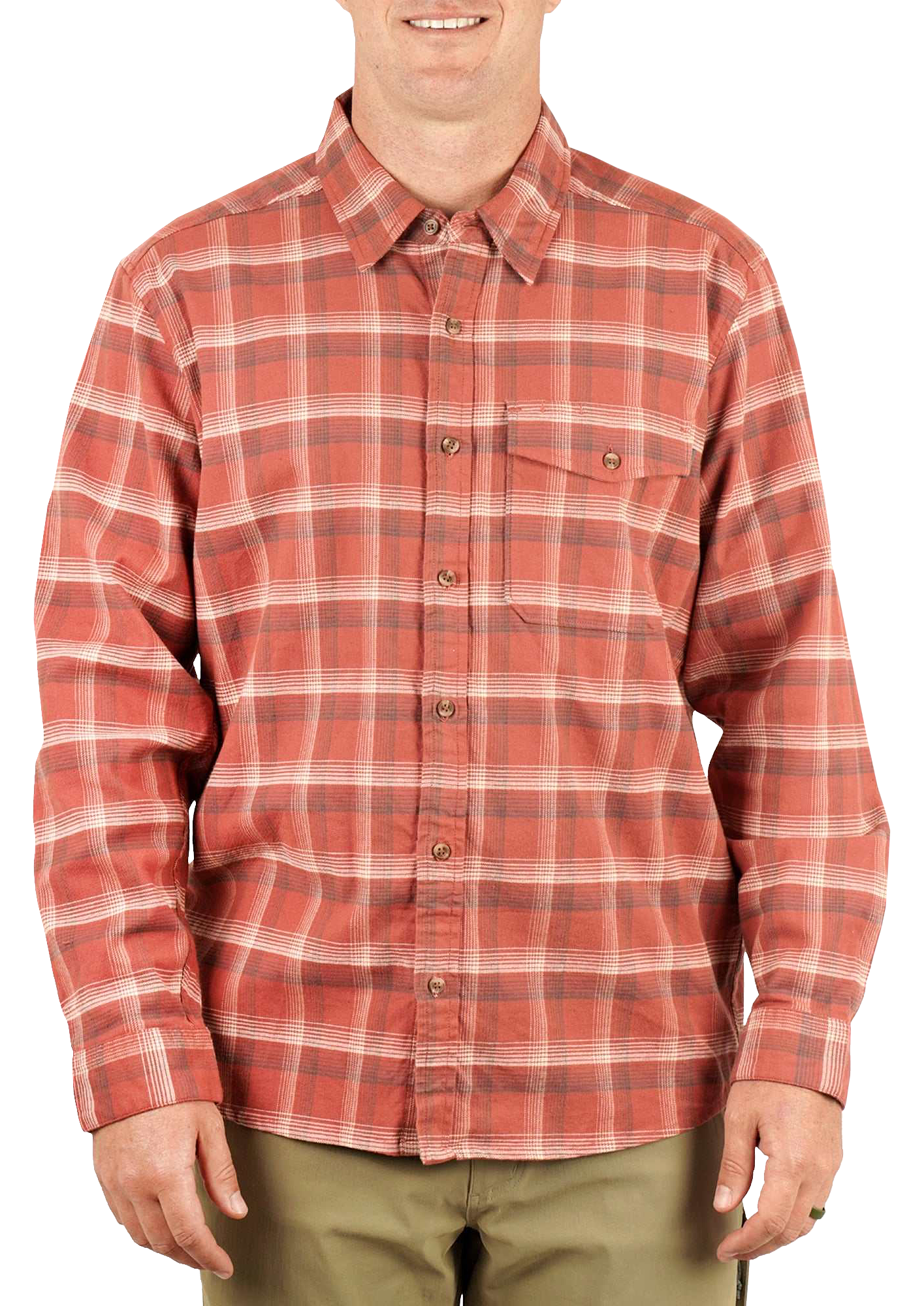 Image of AFTCO Lager Flannel Long-Sleeve Shirt - Redwood Burl