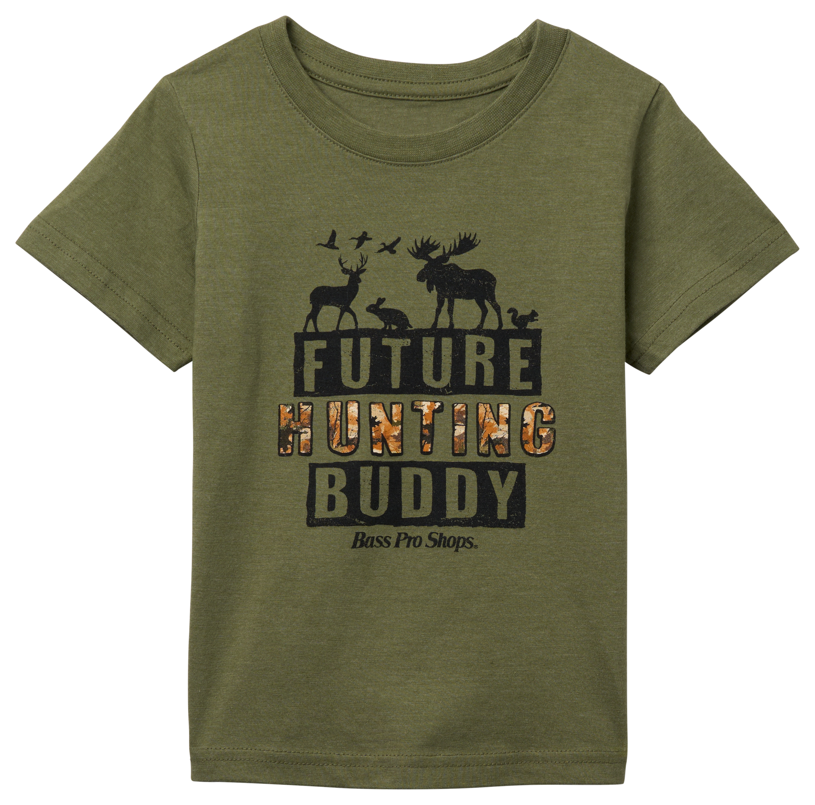Image of Bass Pro Shops Future Hunting Buddy Short-Sleeve T-Shirt for Toddlers - Olive
