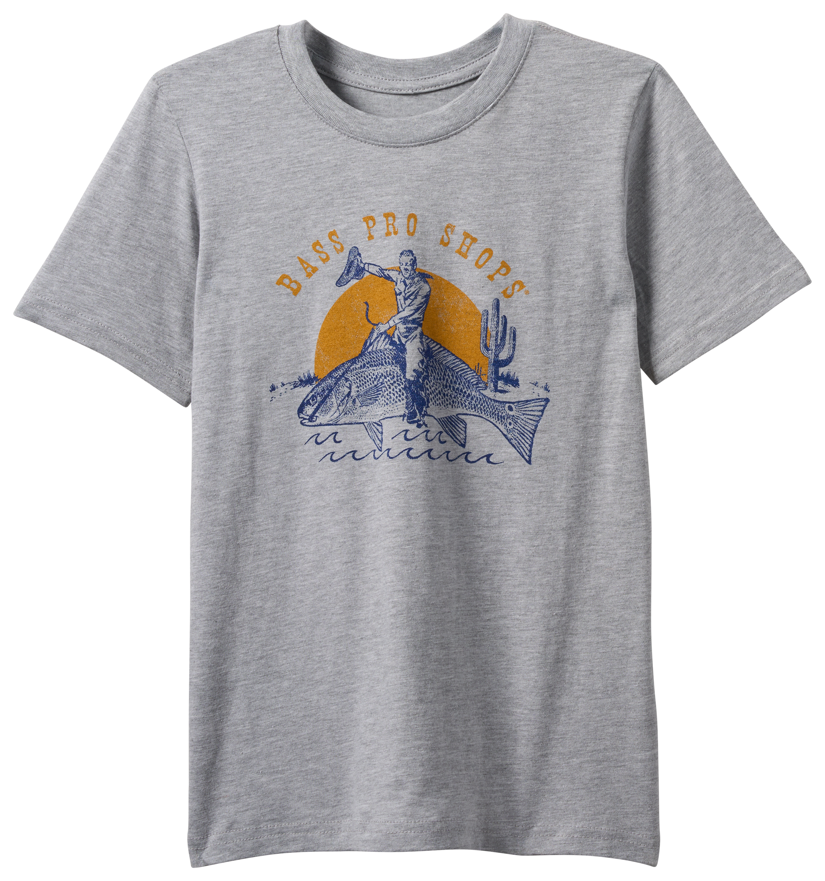 Image of Bass Pro Shops Fishing Rodeo Short-Sleeve T-Shirt for Kids - Heather Gray - L