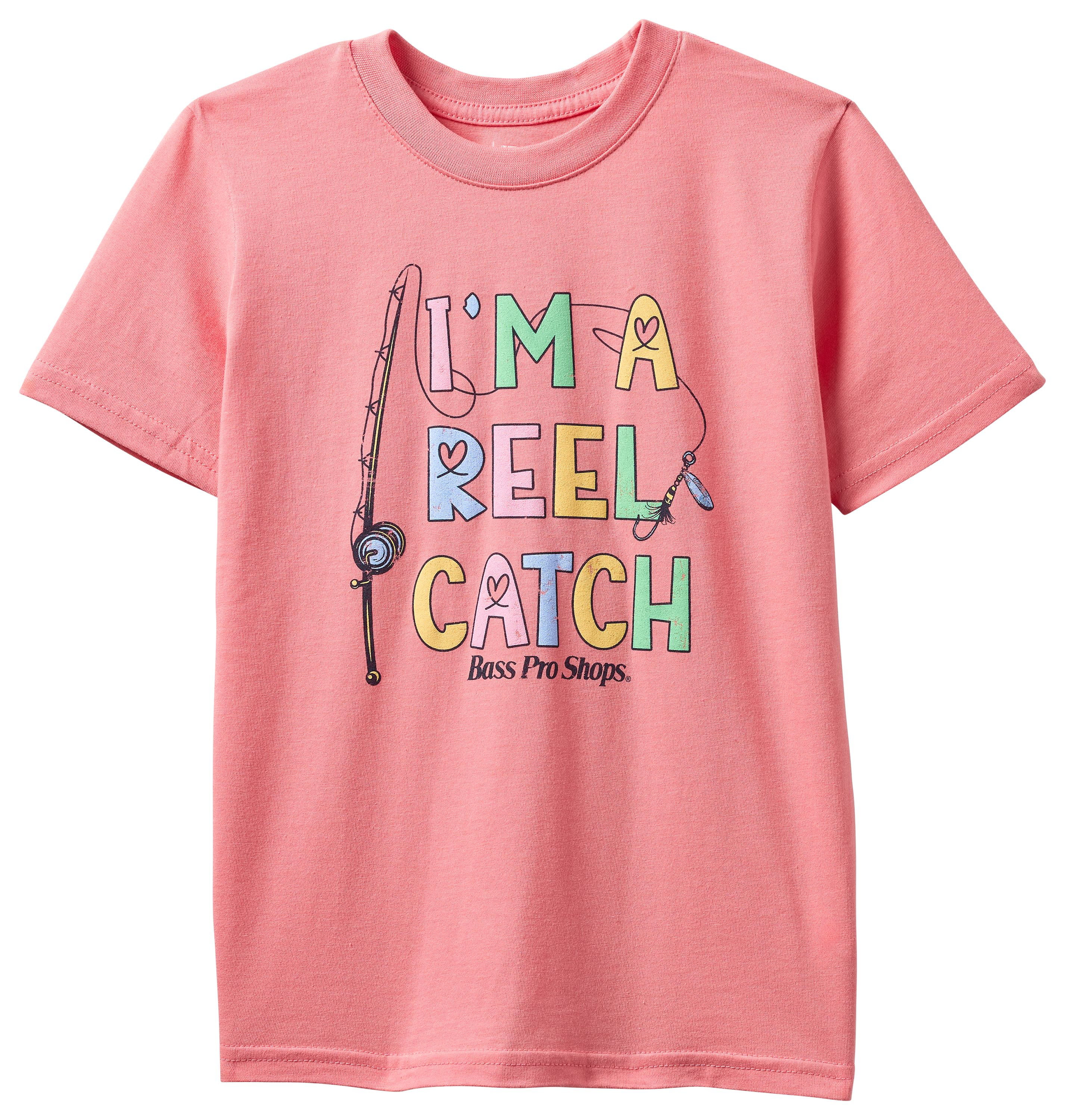 Image of Bass Pro Shops I'm a Reel Catch Short-Sleeve T-Shirt for Kids - Soft Coral