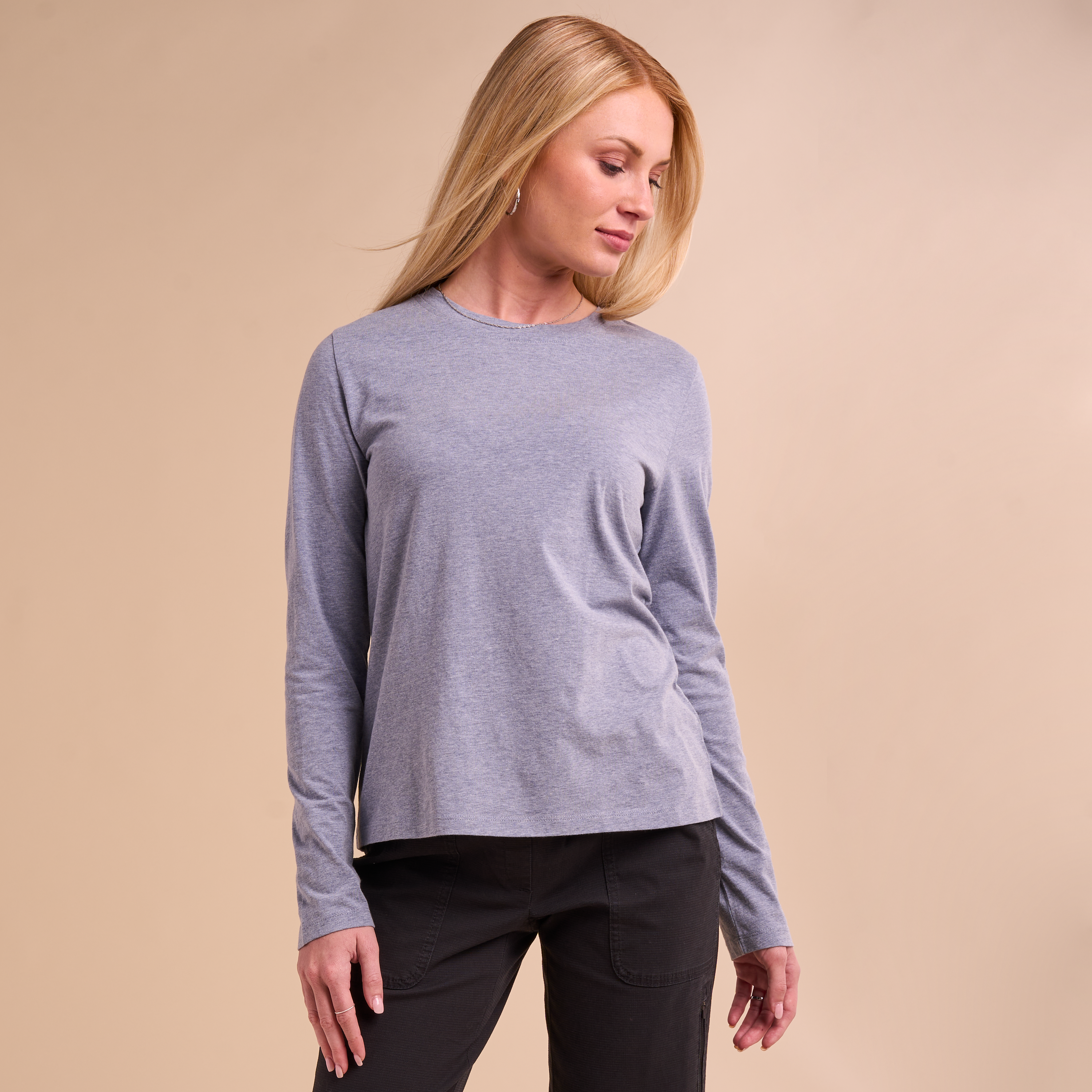 Image of Natural Reflections Everyday Crew-Neck Long-Sleeve T-Shirt - Flintstone