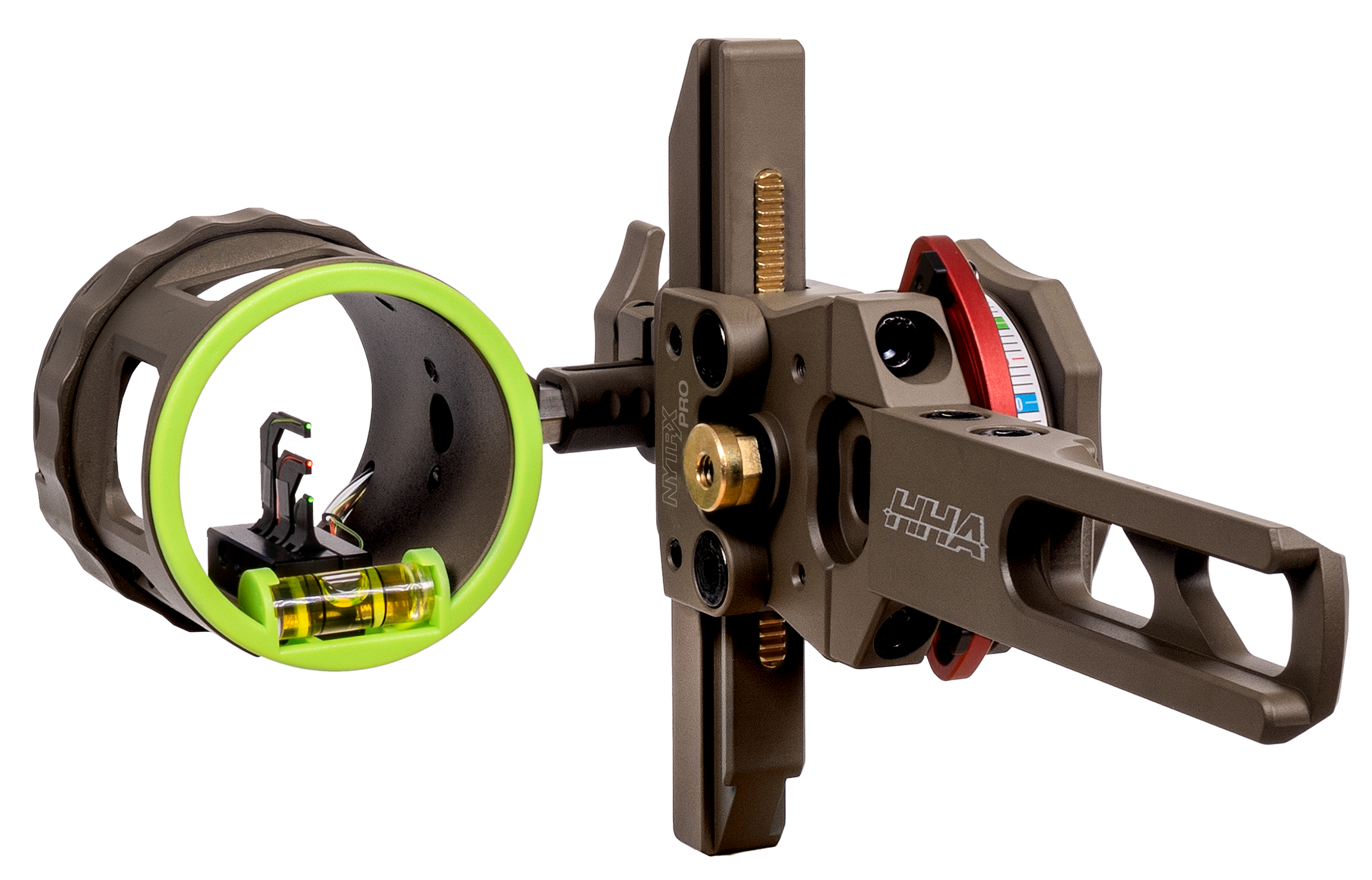 HHA Sports NYTRX Pro XV3 3-Pin Bow Sight with Bridge-Lock Mount - Grizzly Brown - HHA Sports