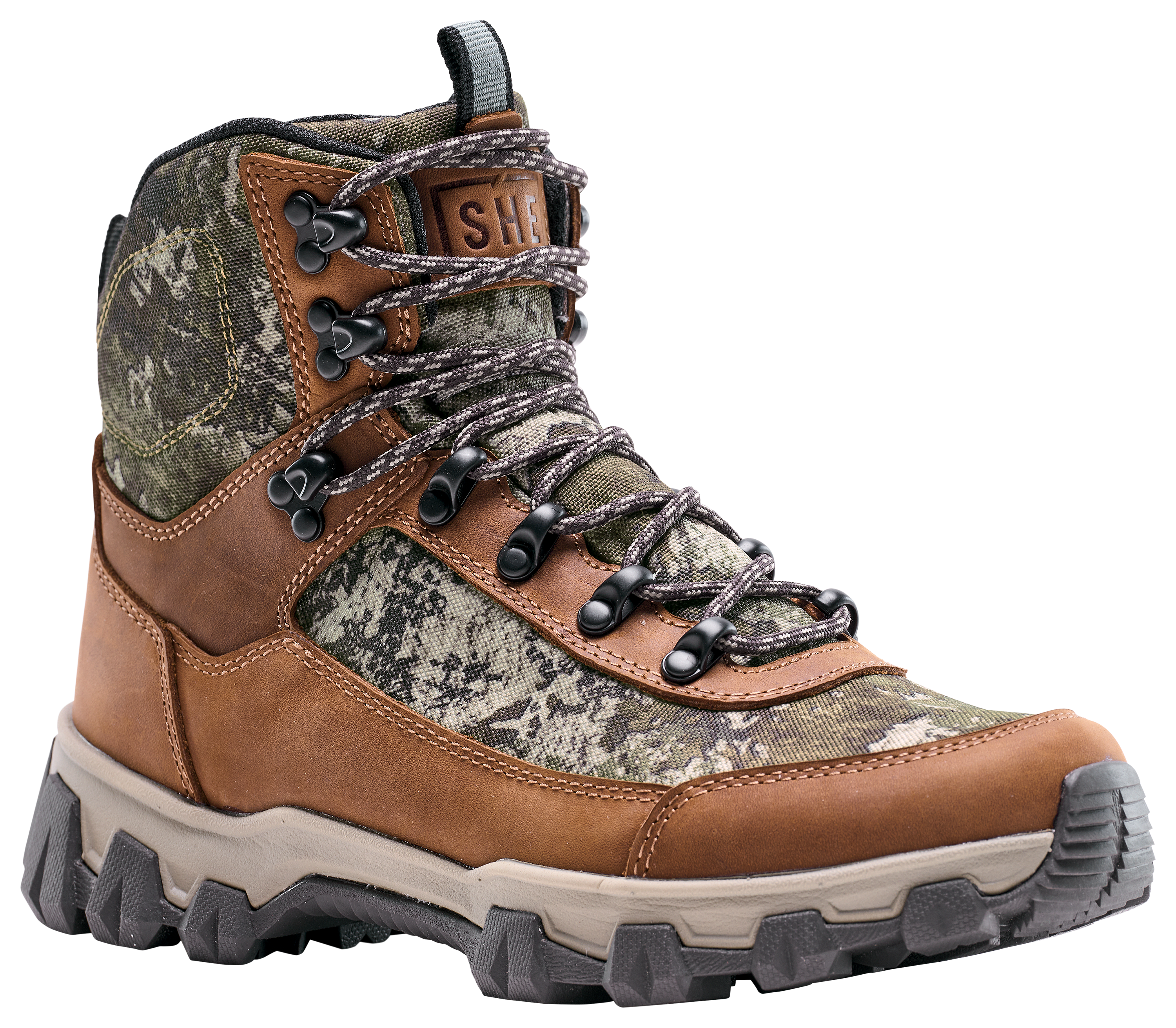 Image of SHE Outdoor Valkyrie Waterproof Hunting Boots for Women - Brown/TrueTimber Strata