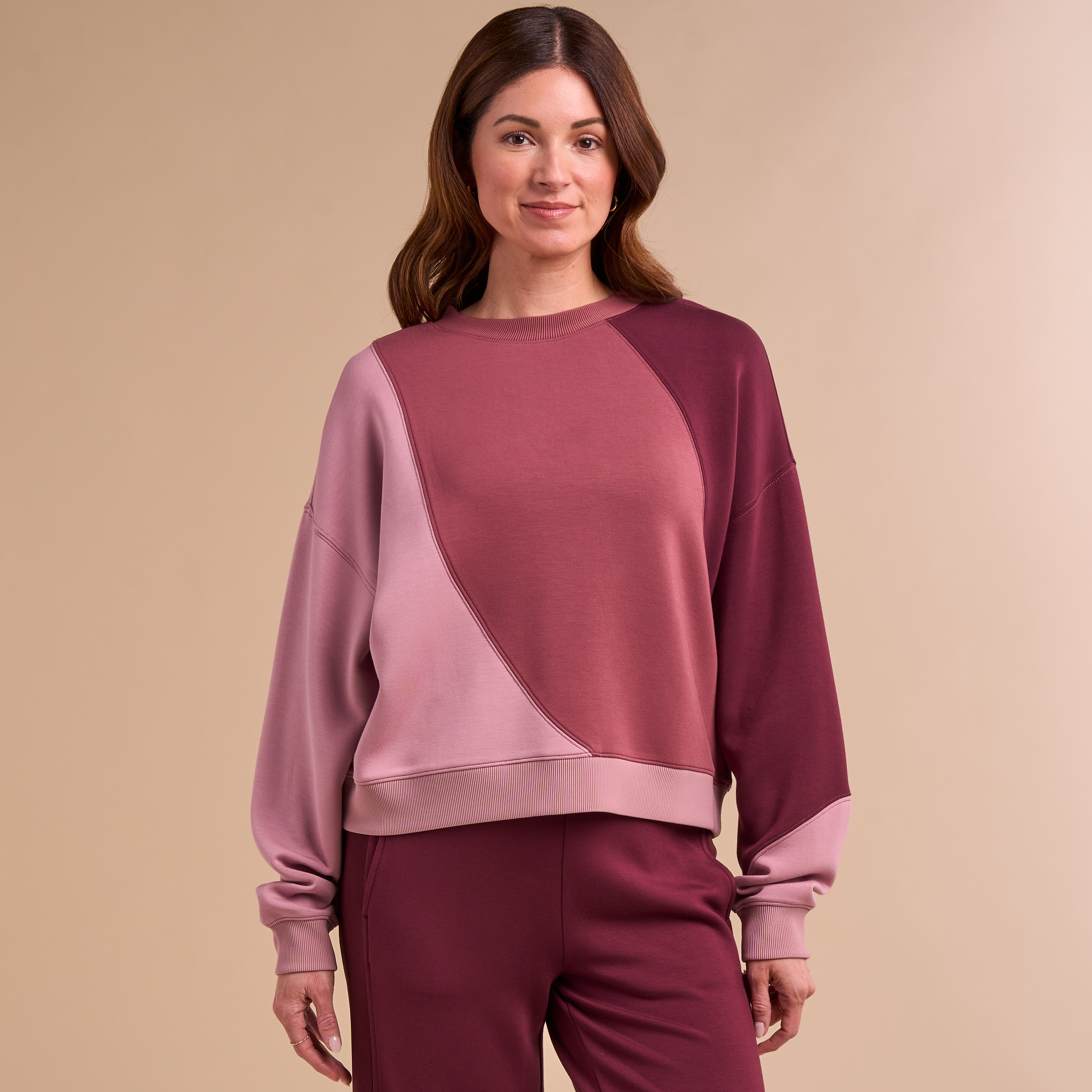 Image of Natural Reflections Soft Haven Scuba Wave Sweatshirt - Vineyard Wine