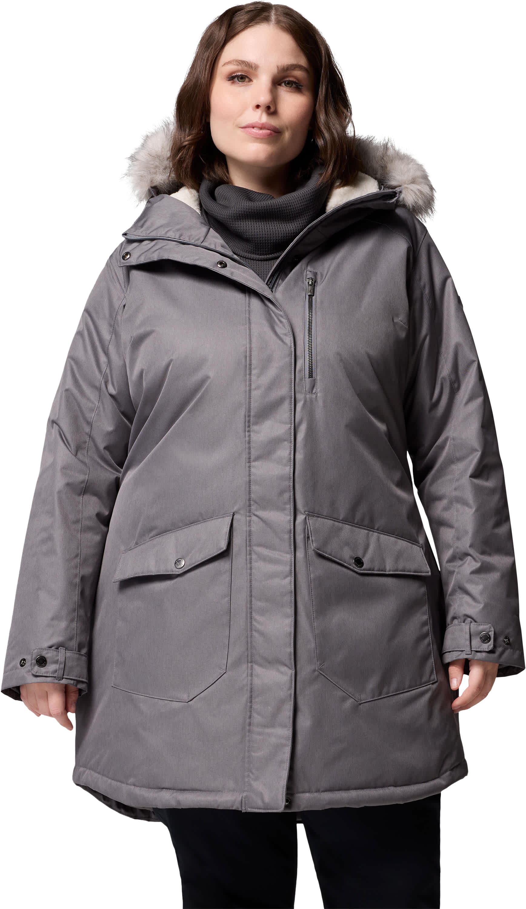 Image of Columbia Suttle Mountain Insulated Long Jacket - City Grey - 3X