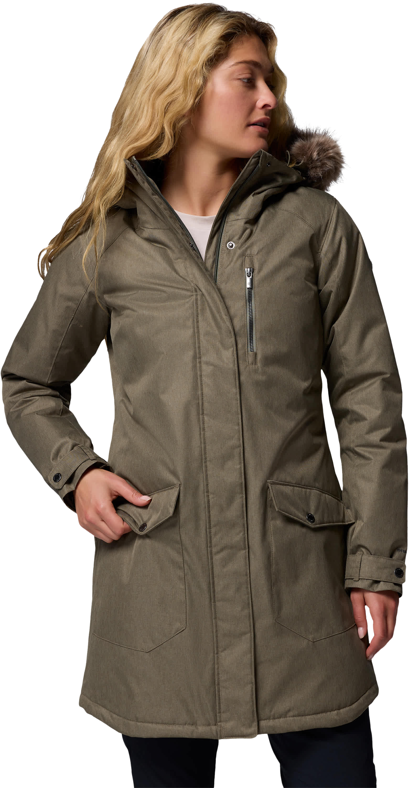 Image of Columbia Suttle Mountain Insulated Long Jacket - Stone Green - 3X