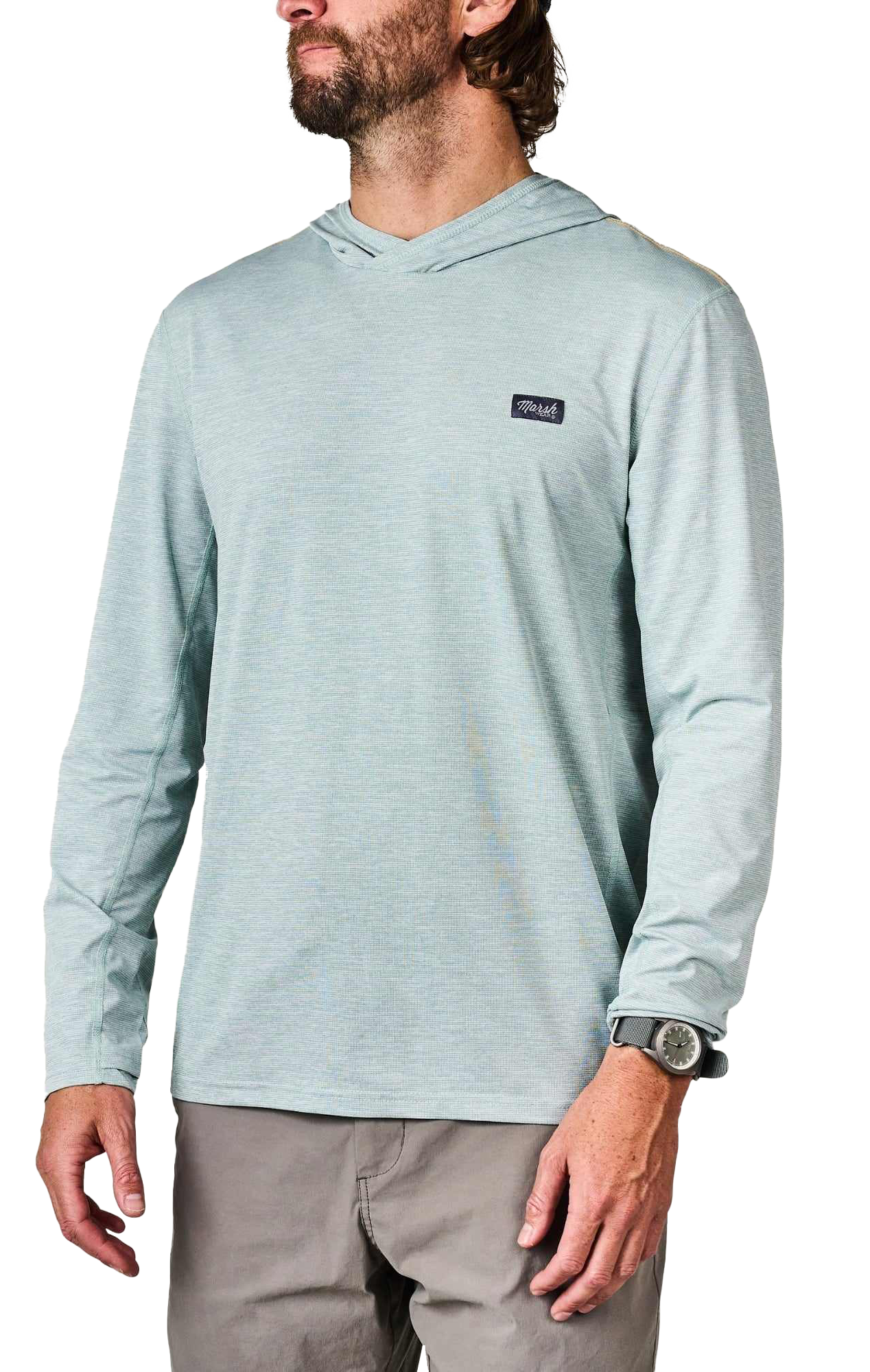 Image of Marsh Wear High Noon Tech Long-Sleeve Hoodie - Agate Heather