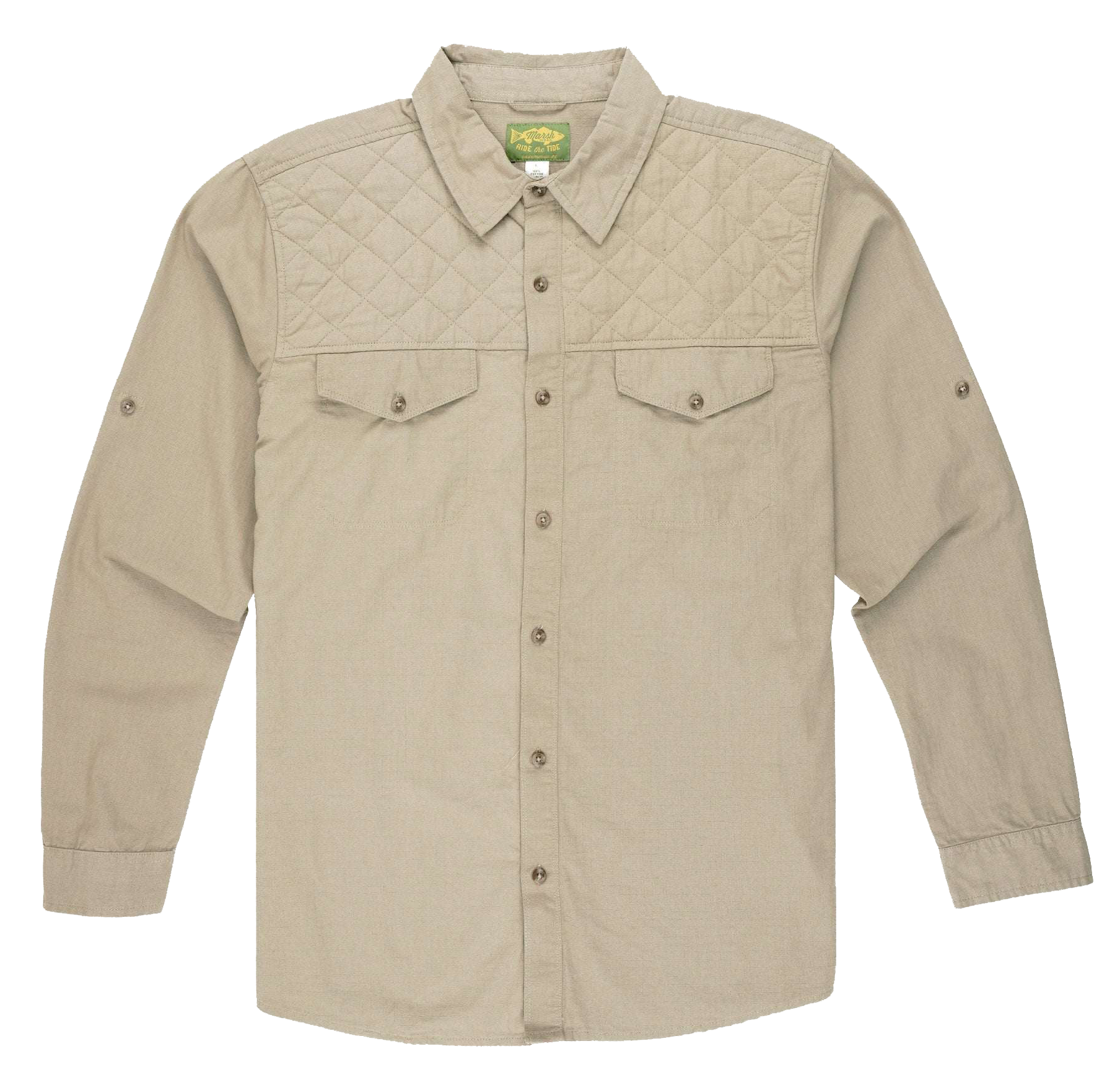 Image of Marsh Wear Upland Long-Sleeve Button-Down Shirt - Rock - 2X