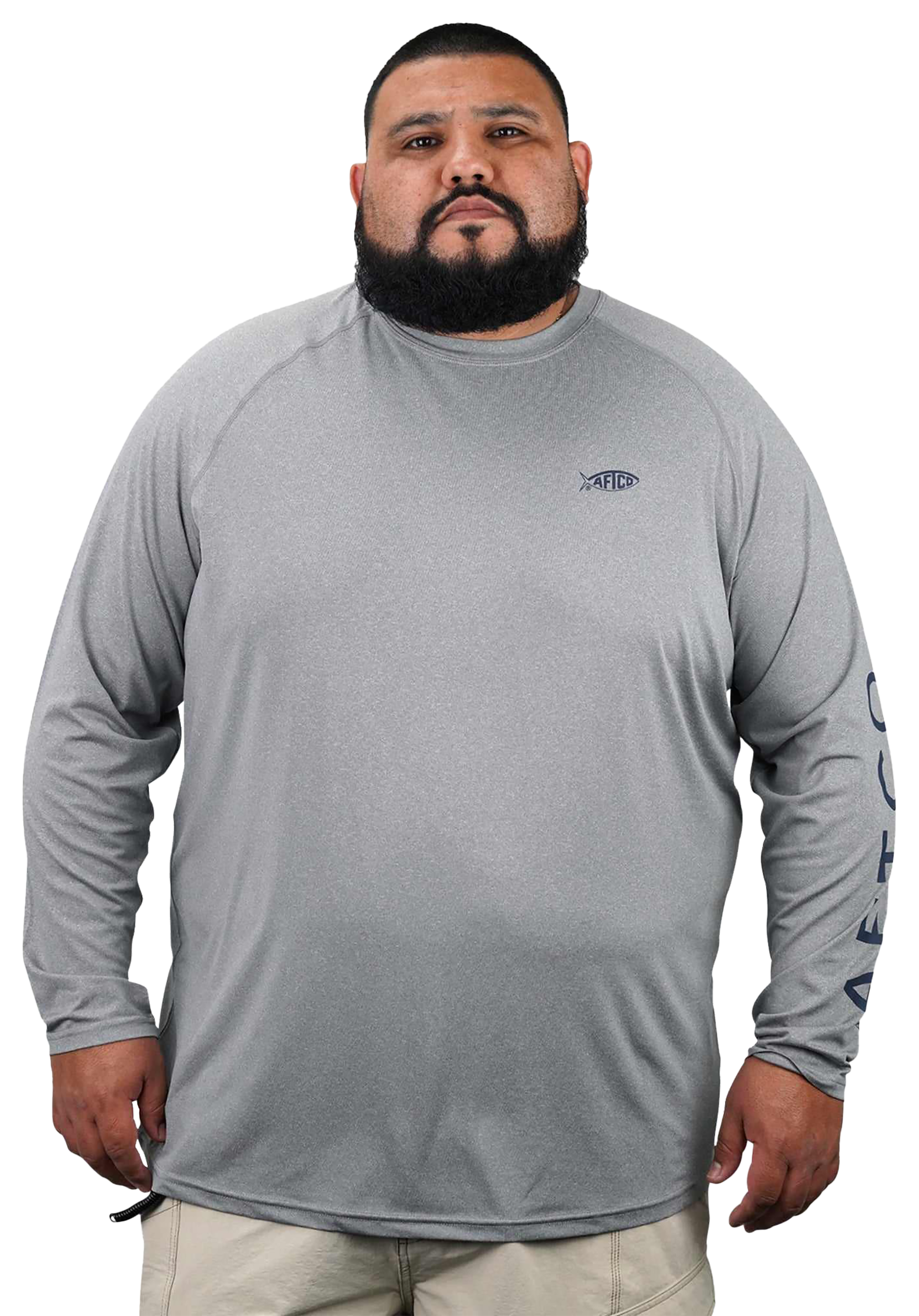 Image of AFTCO Samurai 2 Long-Sleeve Shirt for Men - Steel Heather