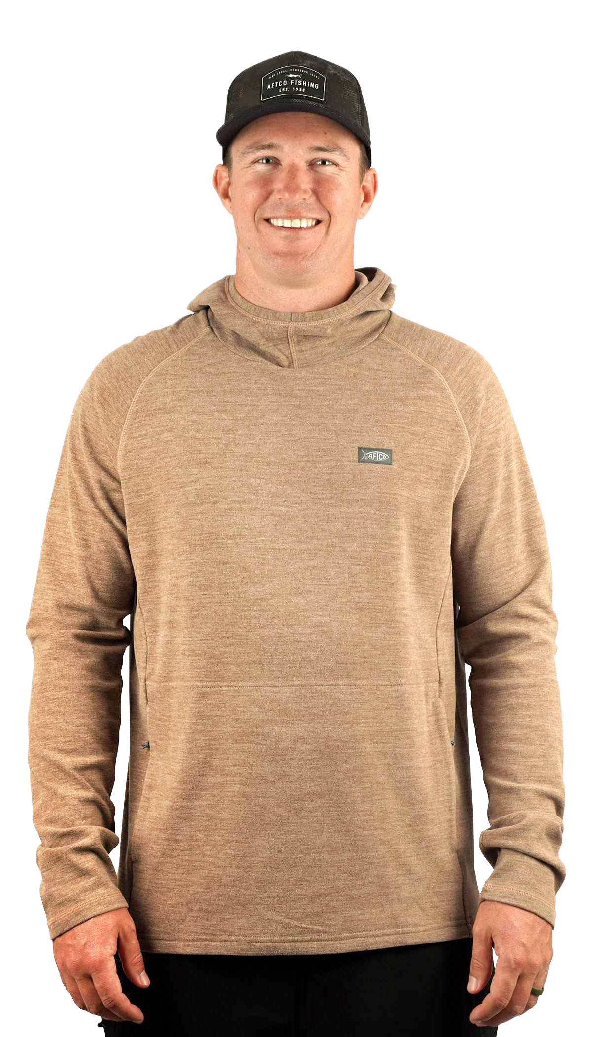 Image of AFTCO Coastal Layer Long-Sleeve Hoodie - Rubber Heather - S