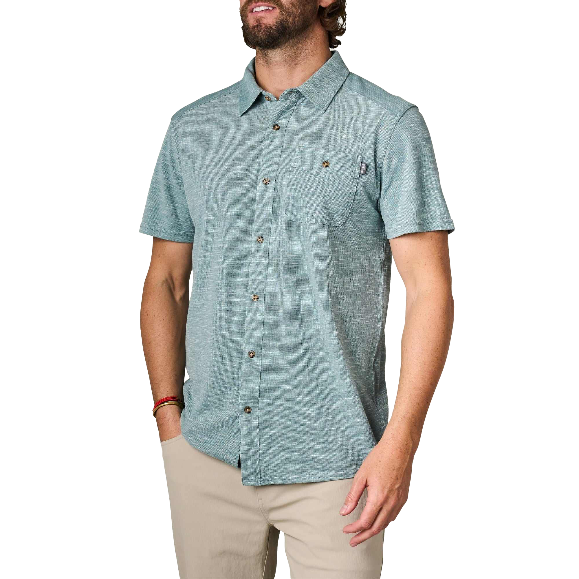 Image of Marsh Wear Coffin Point Short-Sleeve Shirt - Agate Heather