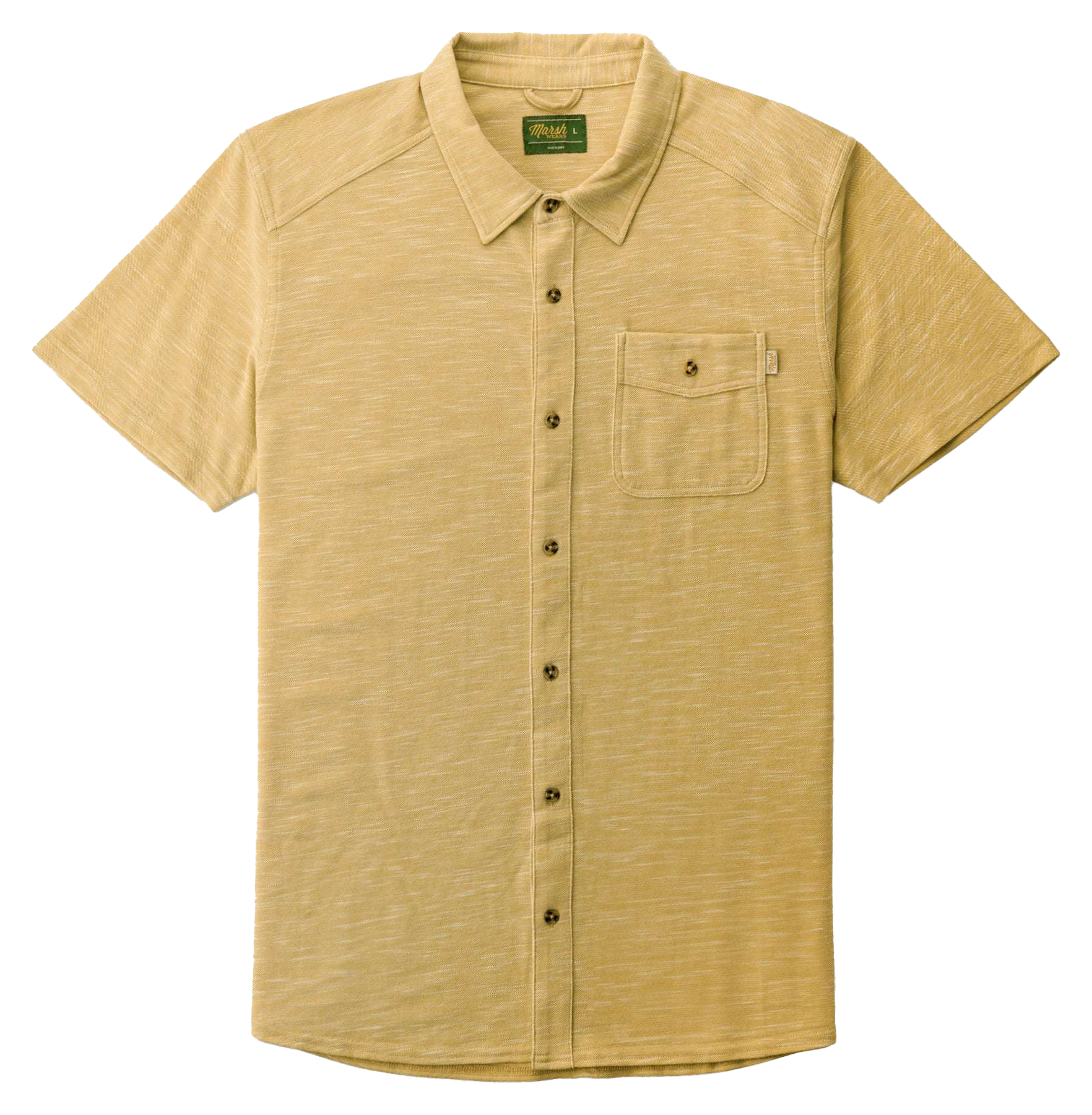 Image of Marsh Wear Coffin Point Short-Sleeve Shirt - Wheat Heather