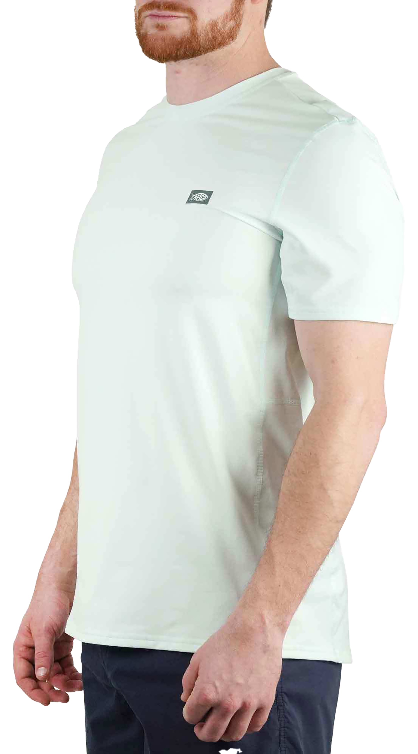 Image of AFTCO Air-O Mesh Performance Short-Sleeve Fishing Shirt - Hint of Mint Heather - XL