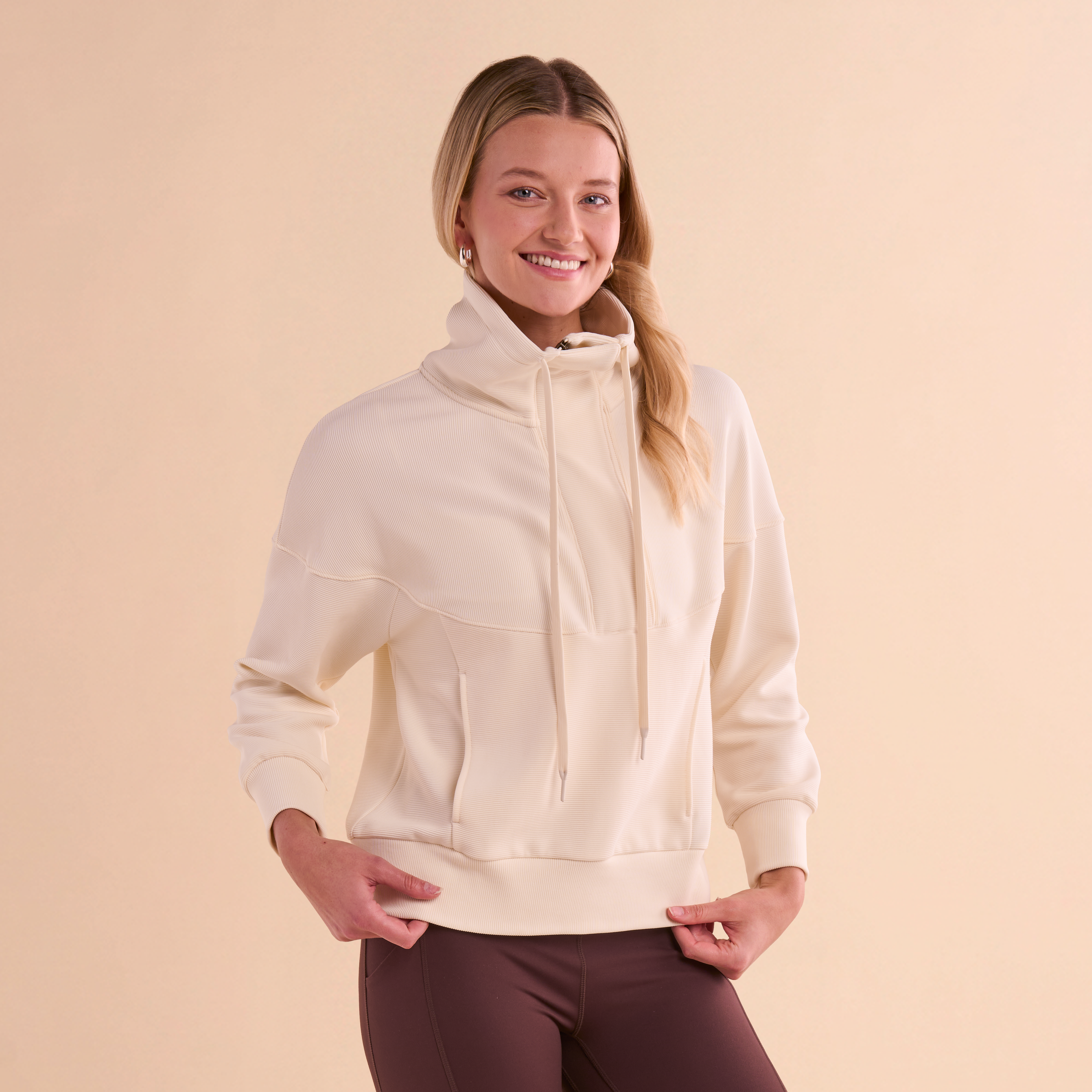 Image of Natural Reflections Ridgeline Quarter-Zip Pullover - Egret
