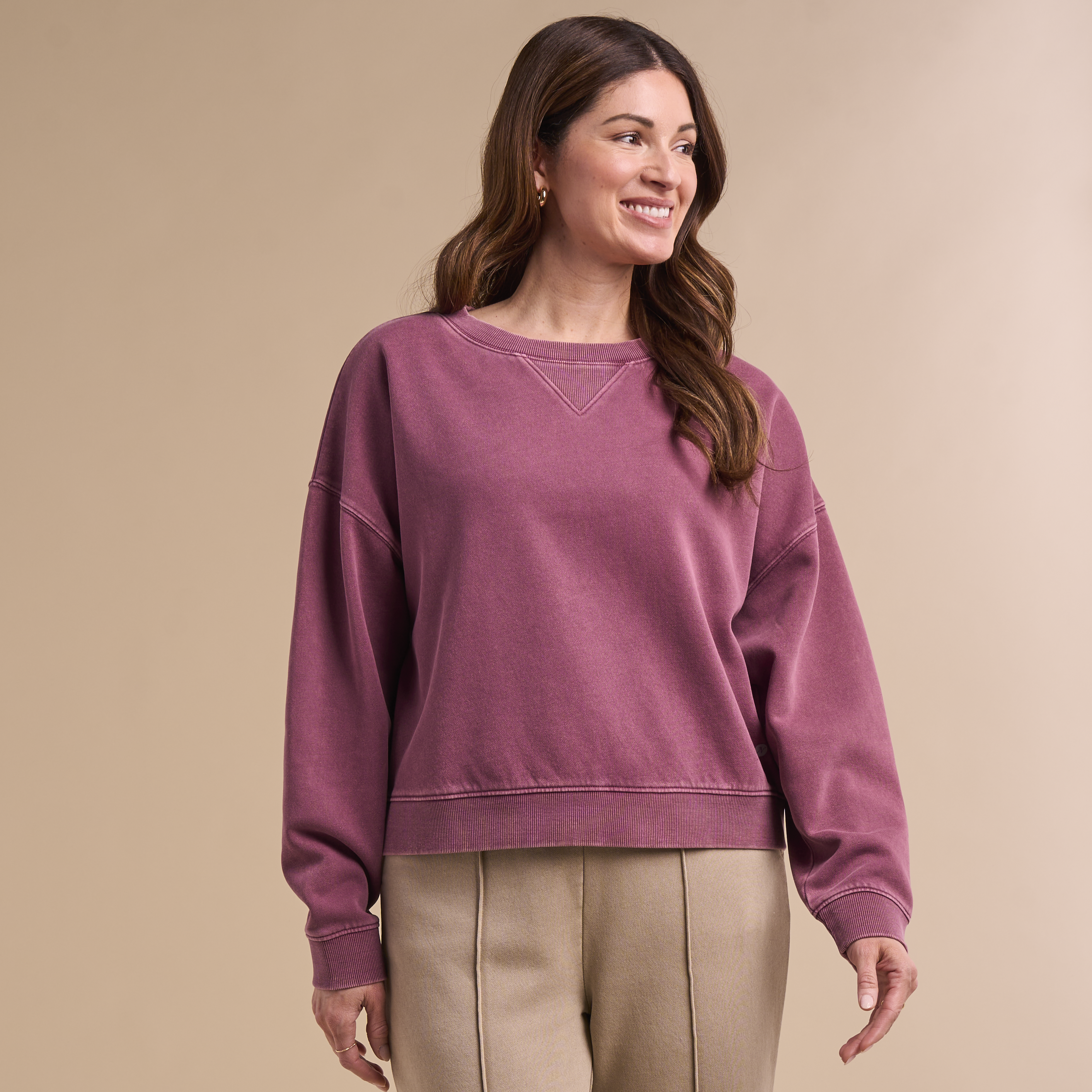 Image of Natural Reflections Harbor Sweatshirt - Argyle Purple