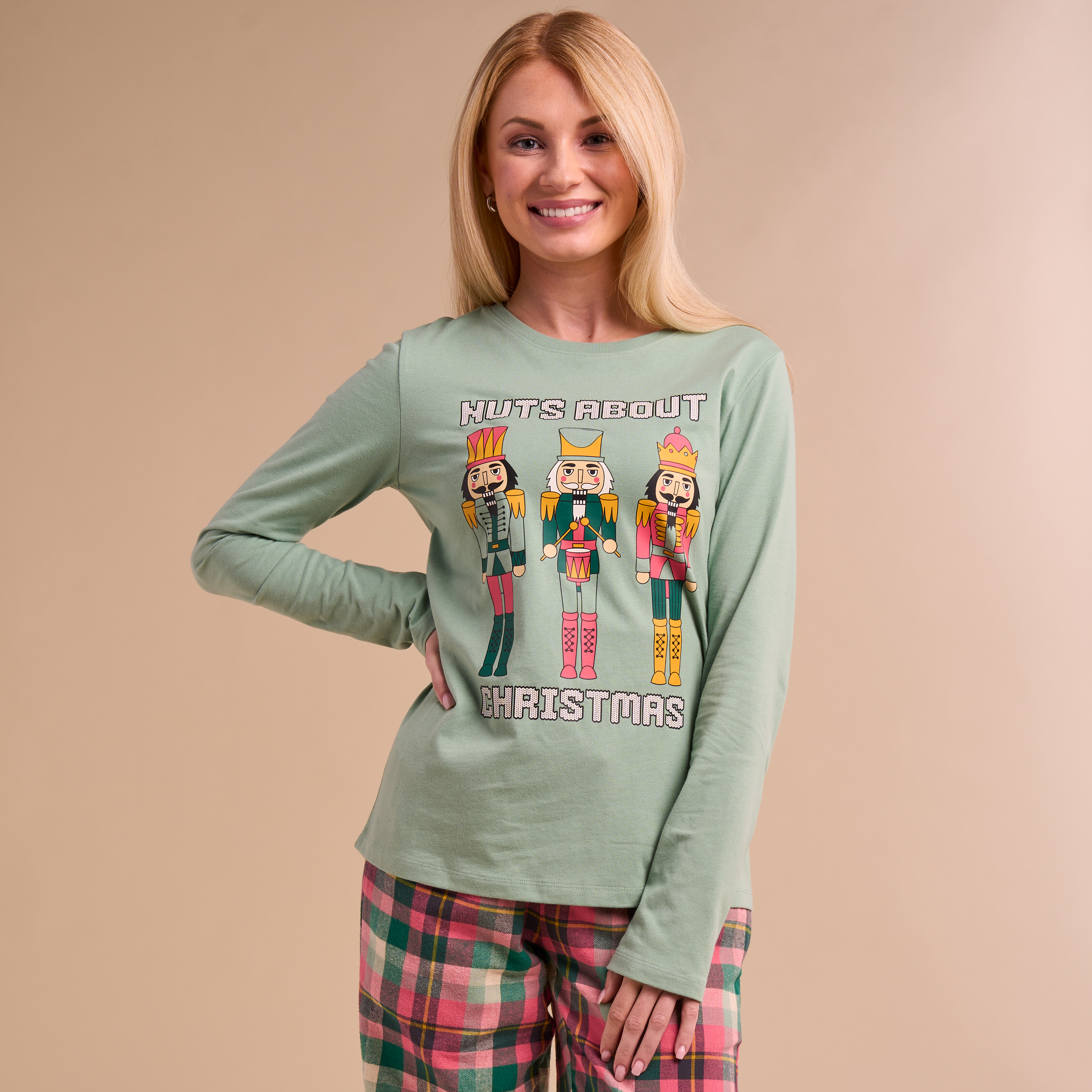 Natural Reflections Nuts About Christmas Nutcrackers Long-Sleeve Shirt - Nutcracker