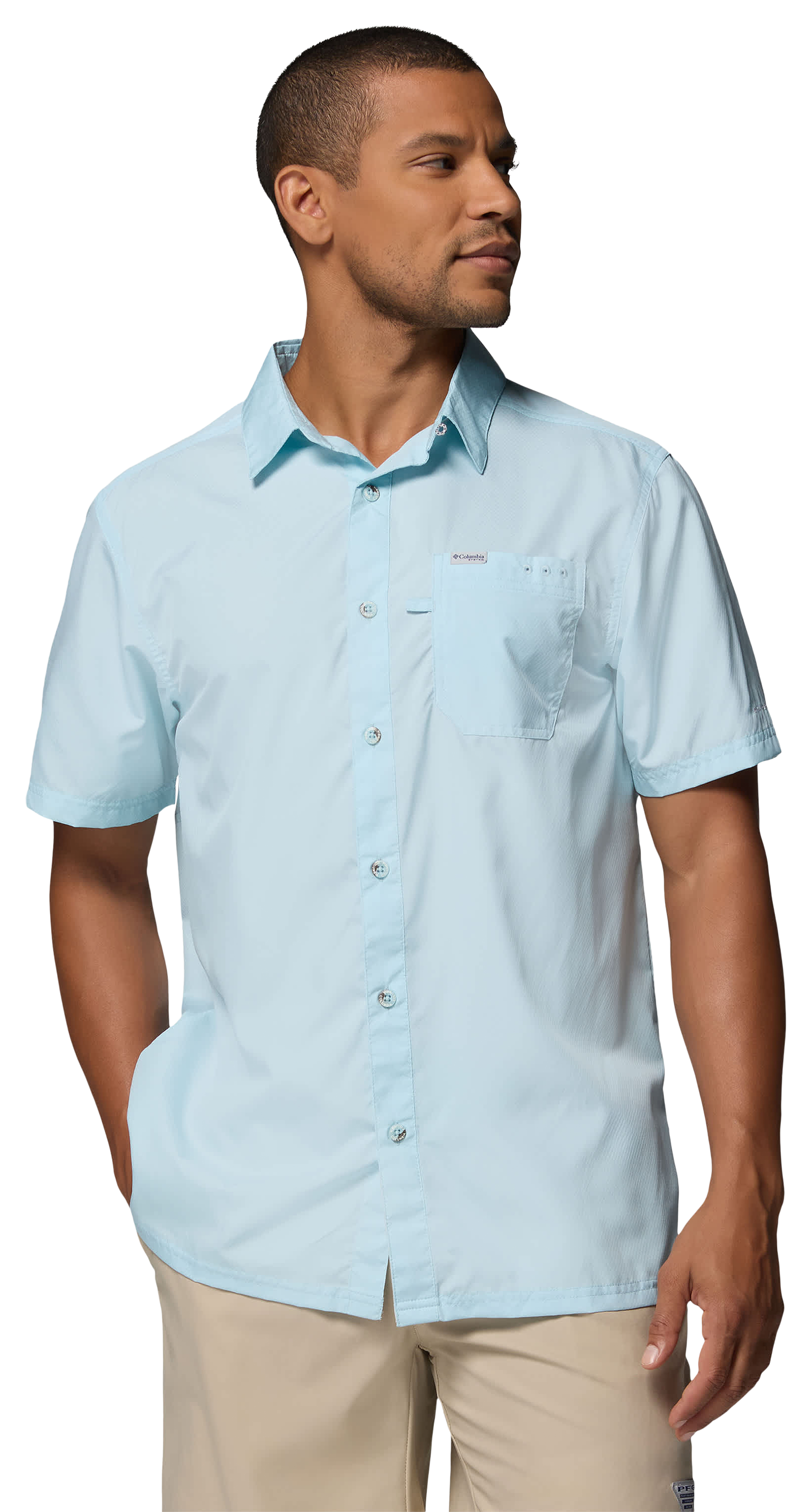 Image of Columbia PFG Slack Tide Camp Short-Sleeve Button-Down Shirt - Marine Light