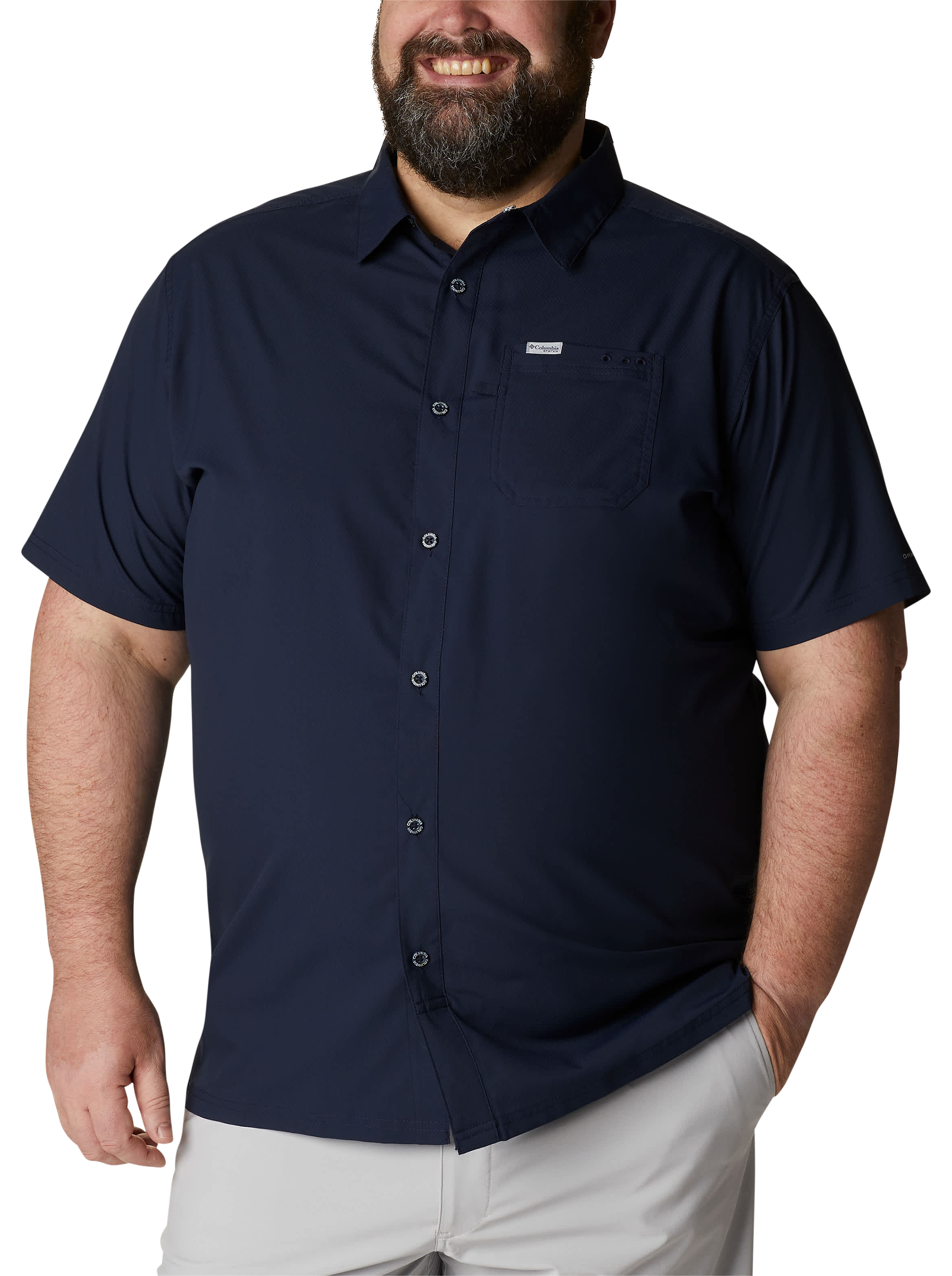 Image of Columbia PFG Slack Tide Camp Short-Sleeve Button-Down Shirt - Collegiate Navy