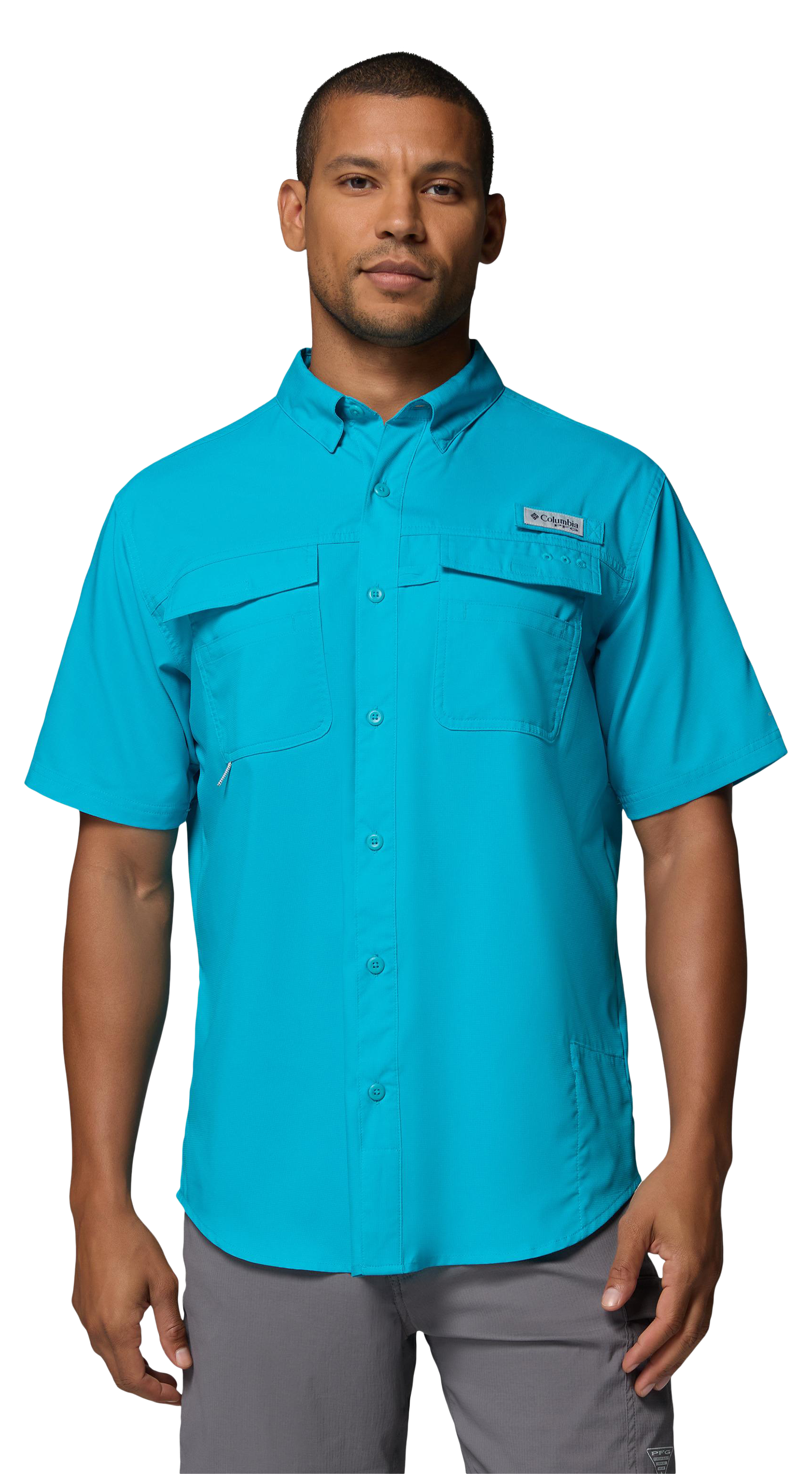 Image of Columbia Blood and Guts V Short-Sleeve Shirt - Ocean Teal