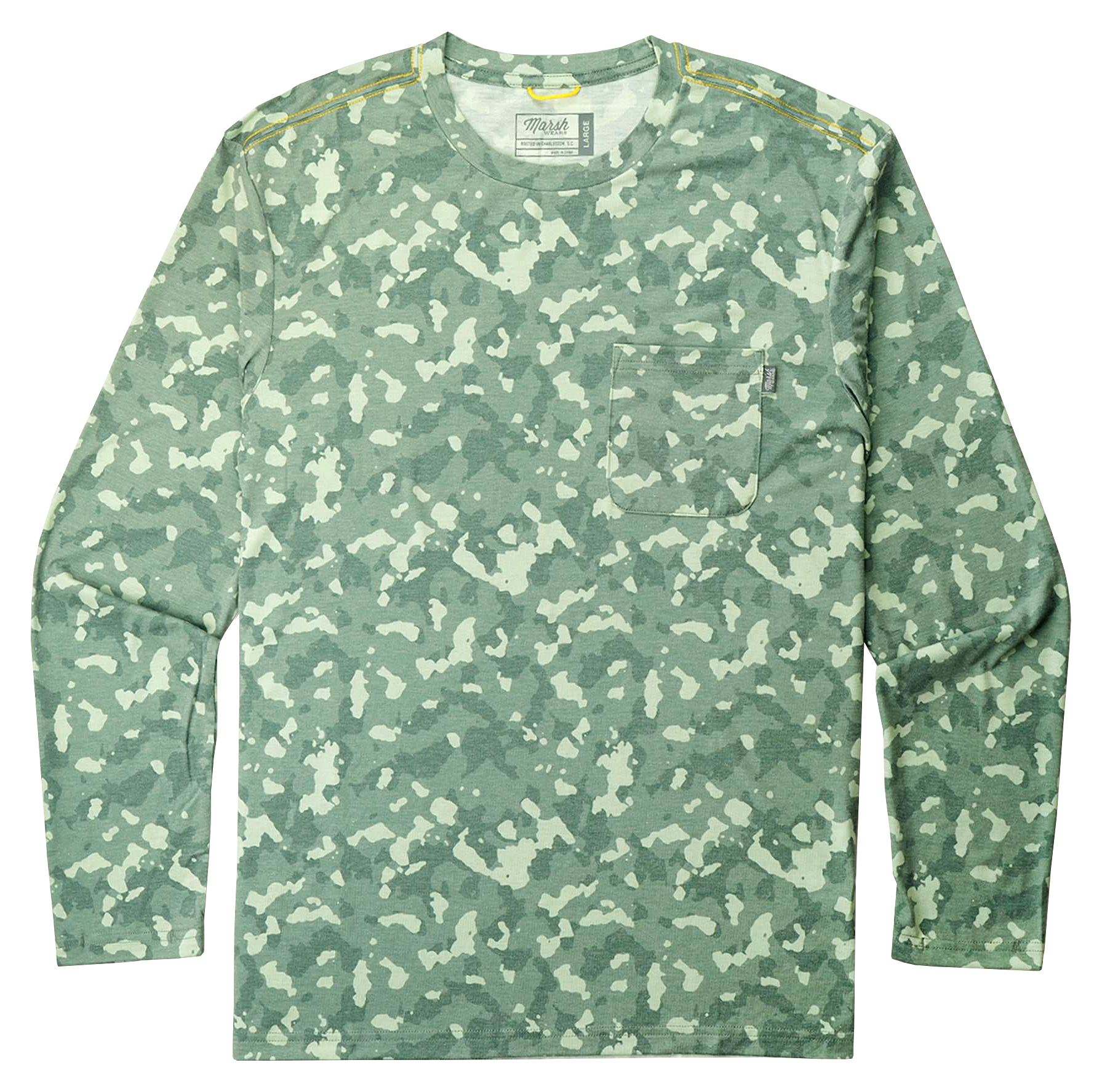 Image of Marsh Wear Buxton Long-Sleeve Performance Crew - Green Mallard Camo