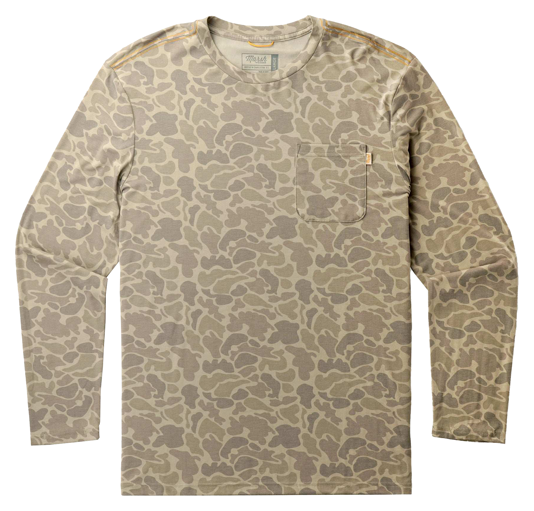 Image of Marsh Wear Buxton Long-Sleeve Performance Crew - Khaki Mallard Camo