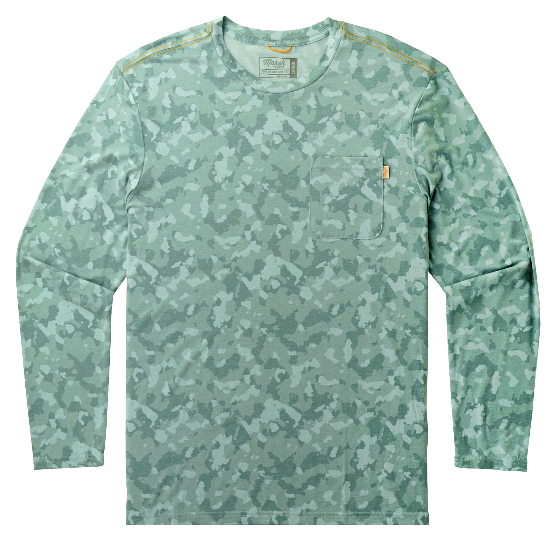 Image of Marsh Wear Buxton Long-Sleeve Performance Crew - Trellis Foxhole Camo