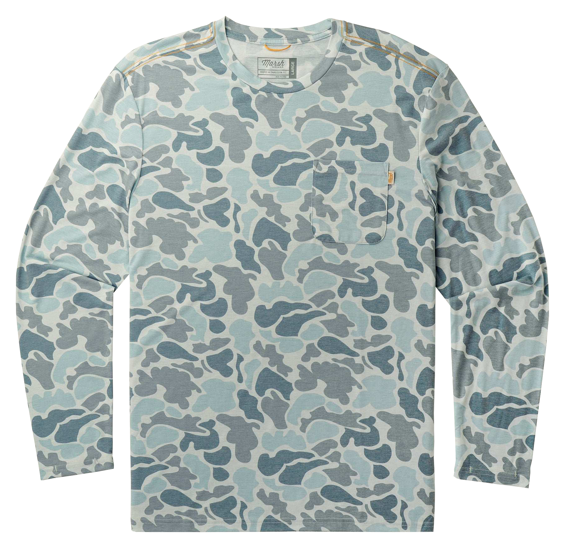 Marsh Wear Marsh Wear Buxton Long-Sleeve Performance Crew - Silver Mallard Camo - $55.00 at Bass Pro Shops