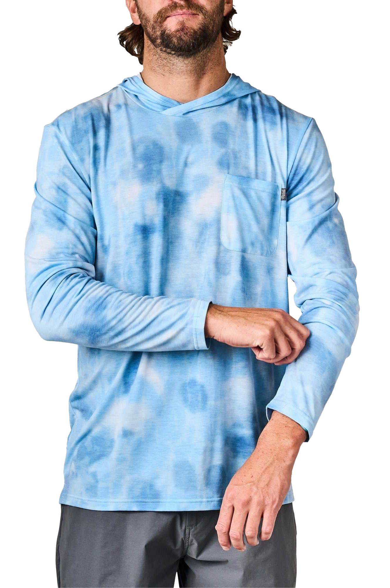 Image of Marsh Wear Buxton Hagood Hoodie for Men - Light Blue Salt Camo - S