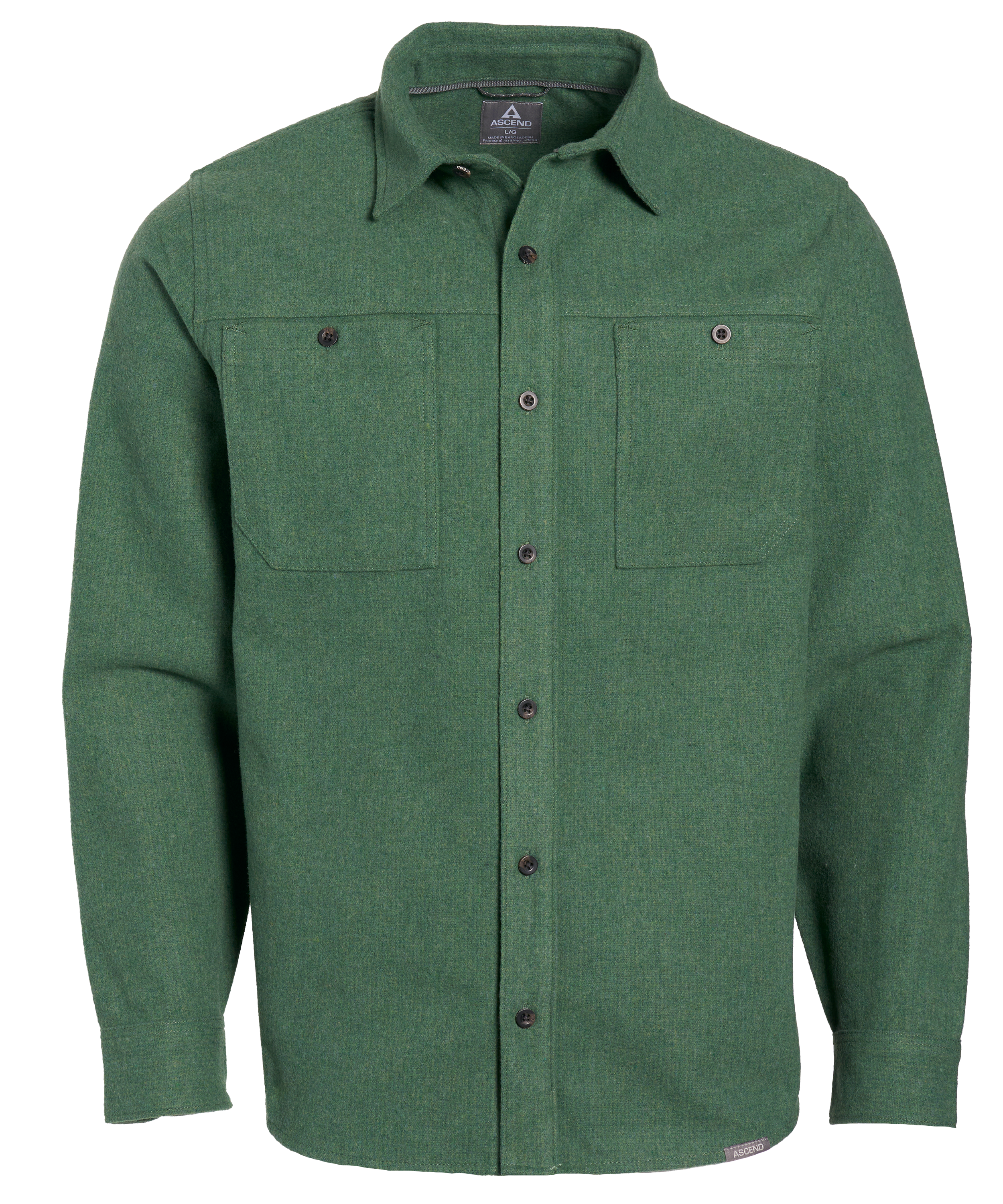 Image of Ascend Wooly Button-Up Long-Sleeve Shirt - Smoke Pine